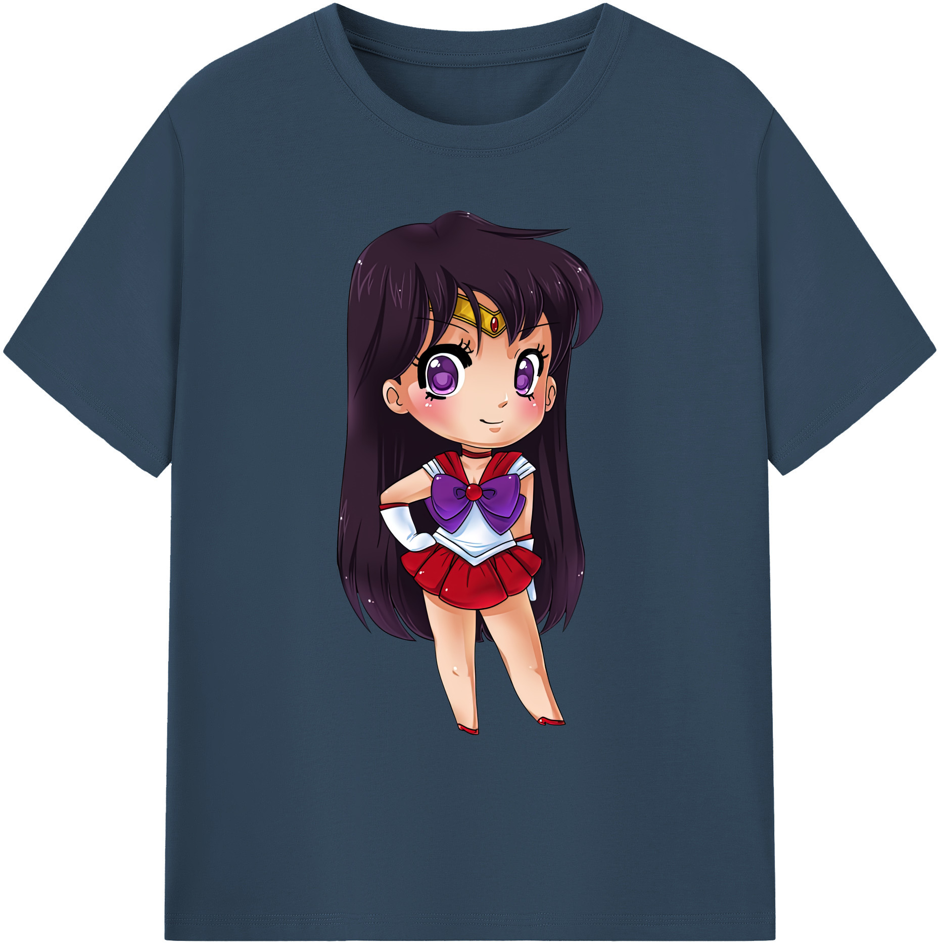 （画像用） 美少女戦士セーラームーン 火野レイ ひの レイ Sailor Moon Hino Rei （セーラーマーズ,Sailor Mars） 綿100％ メンズ半袖Tシャツ｜肌触りやわらか＆通気性