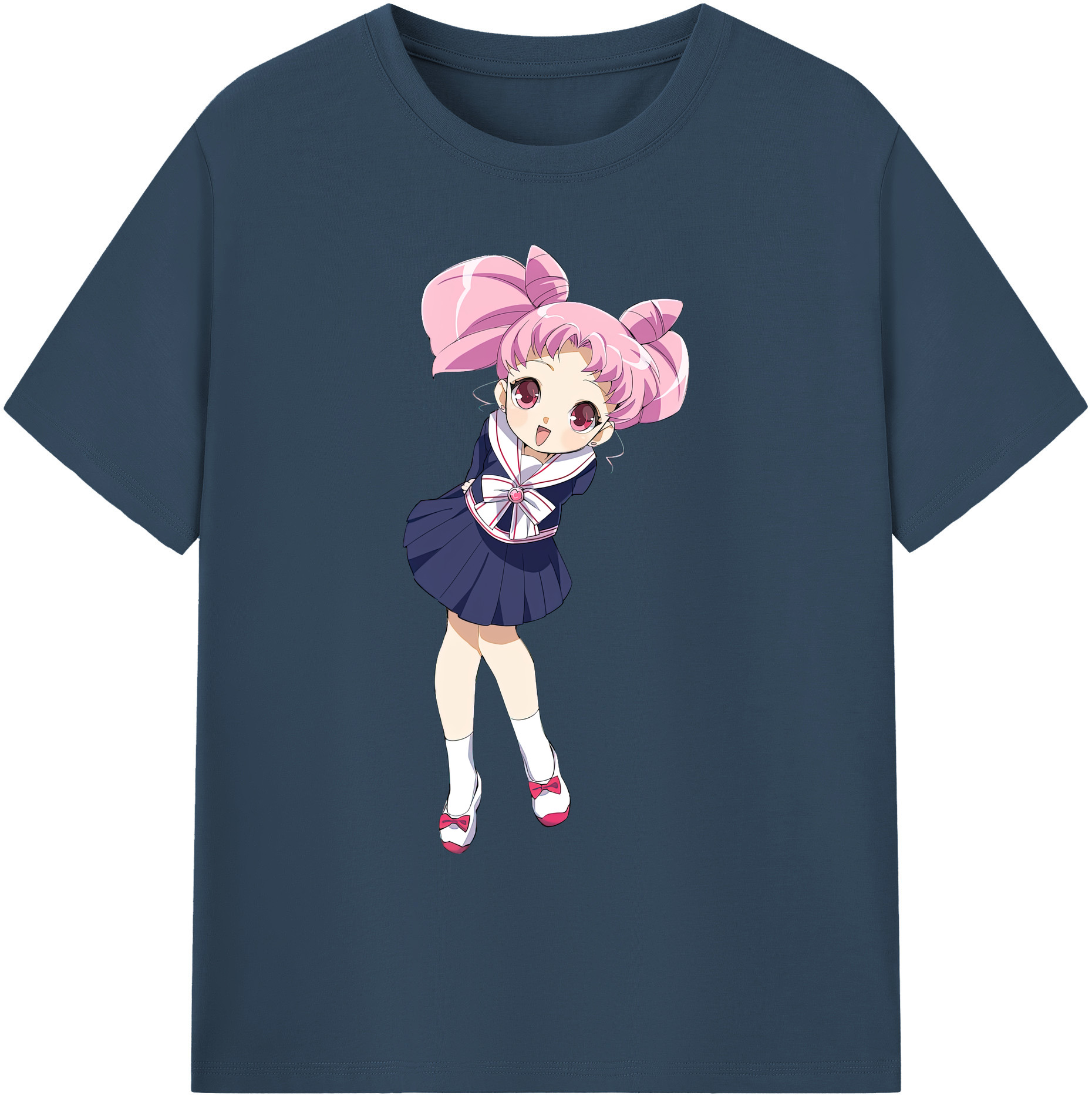 （画像用） 美少女戦士セーラームーン ちびうさ Sailor Moon Chibiusa Tsukino Usagi Small Lady Serenity 綿100％ メンズ半袖Tシャツ｜肌触りやわらか＆通気性