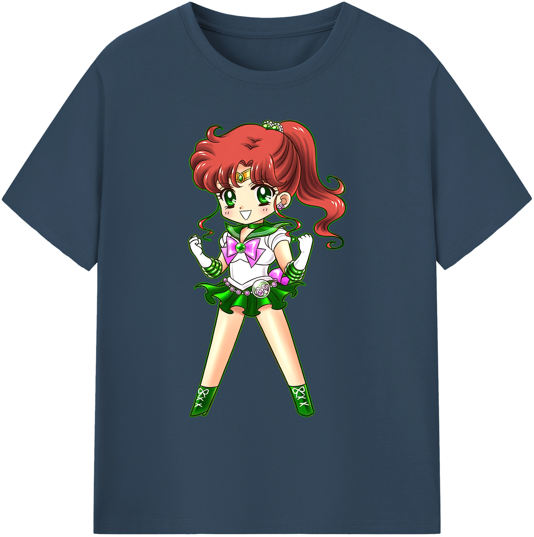 （画像用） 美少女戦士セーラームーン 木野 まこと きの まこと Sailor Moon Kino Makoto （セーラージュピター；Sailor Jupiter） 綿100％ メンズ半袖Tシャツ｜肌触りやわらか＆通気性