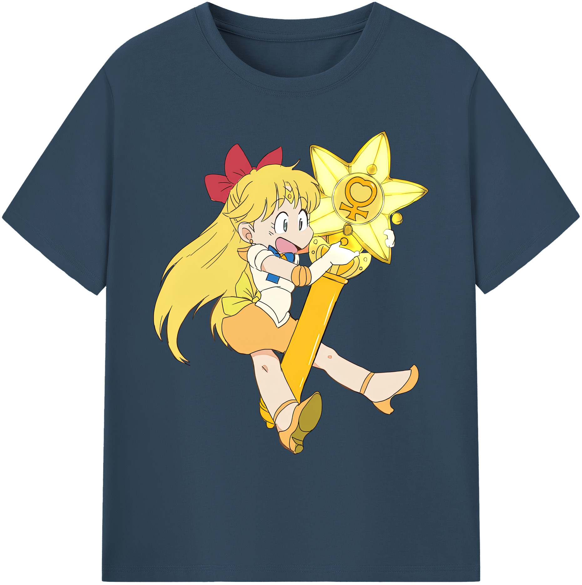 （画像用） 美少女戦士セーラームーン 愛野 美奈子 あいの みなこ Sailor Moon Aino Minako 綿100％ メンズ半袖Tシャツ｜肌触りやわらか＆通気性