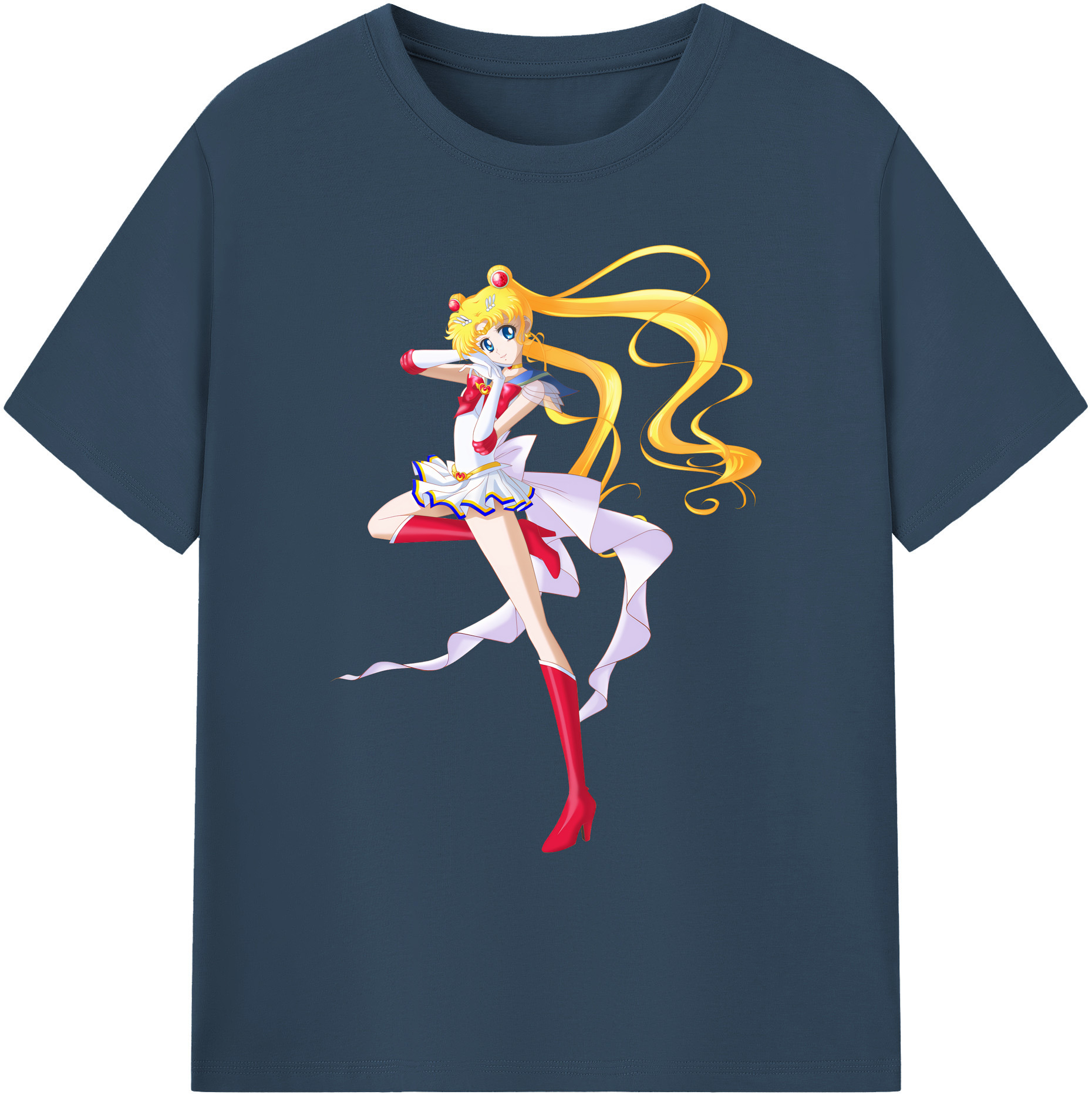 （画像用） 美少女戦士セーラームーン 月野 うさぎ つきの うさぎ Sailor Moon Tsukino Usagi 綿100％ メンズ半袖Tシャツ｜肌触りやわらか＆通気性