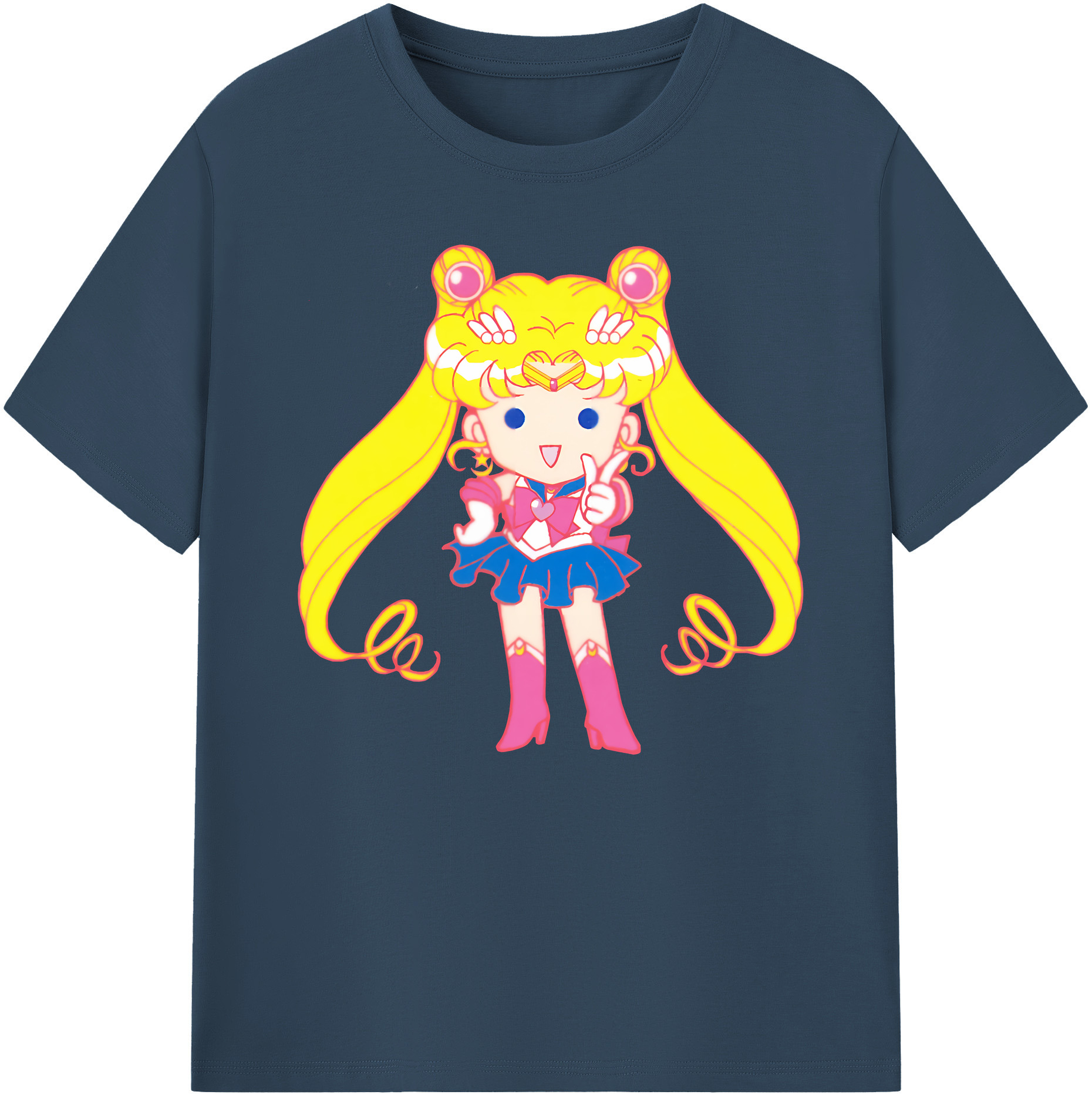 （画像用） 美少女戦士セーラームーン 月野 うさぎ つきの うさぎ Sailor Moon Tsukino Usagi 綿100％ メンズ半袖Tシャツ｜肌触りやわらか＆通気性
