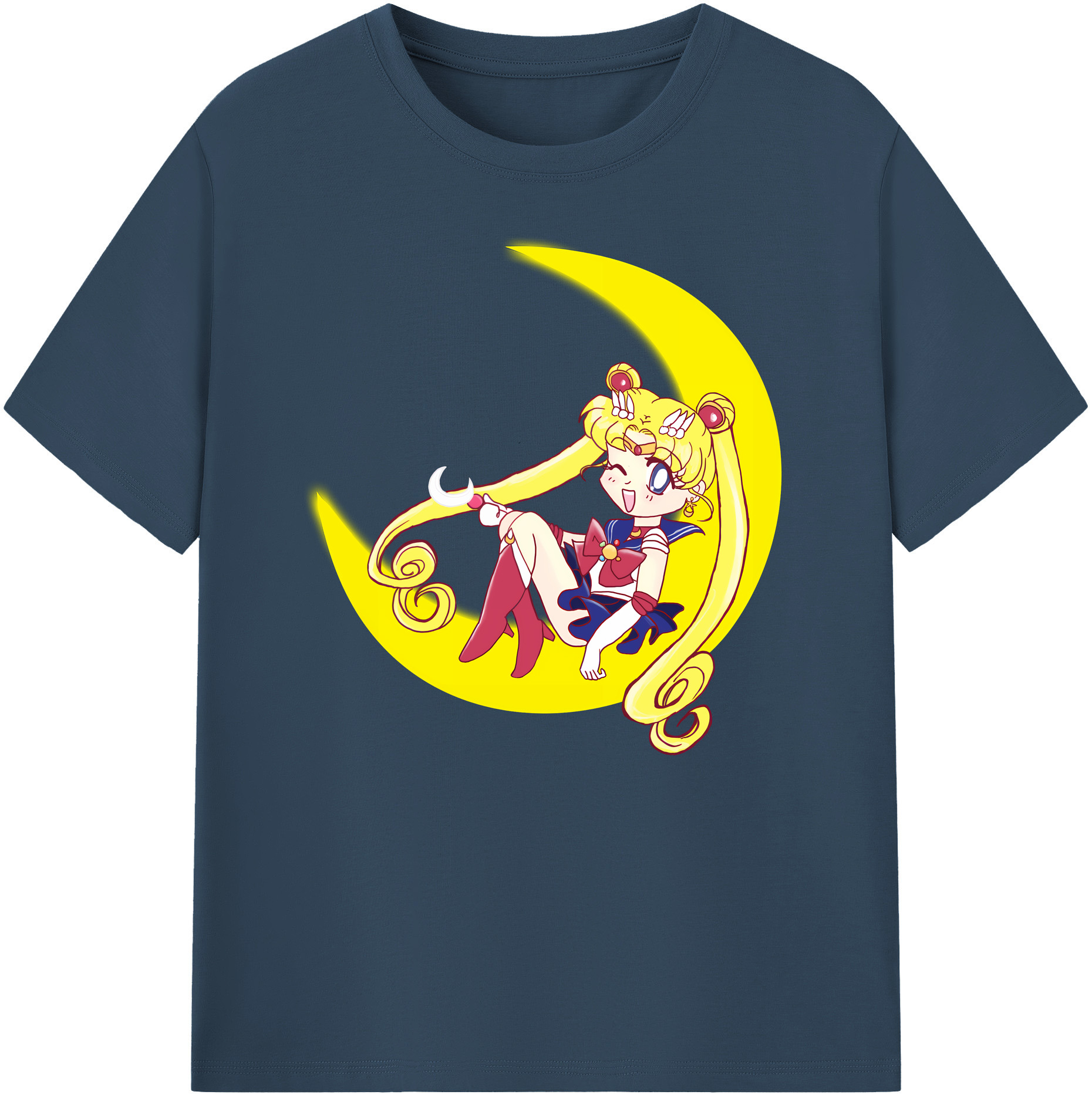 （画像用） 美少女戦士セーラームーン 月野 うさぎ つきの うさぎ Sailor Moon Tsukino Usagi 綿100％ メンズ半袖Tシャツ｜肌触りやわらか＆通気性