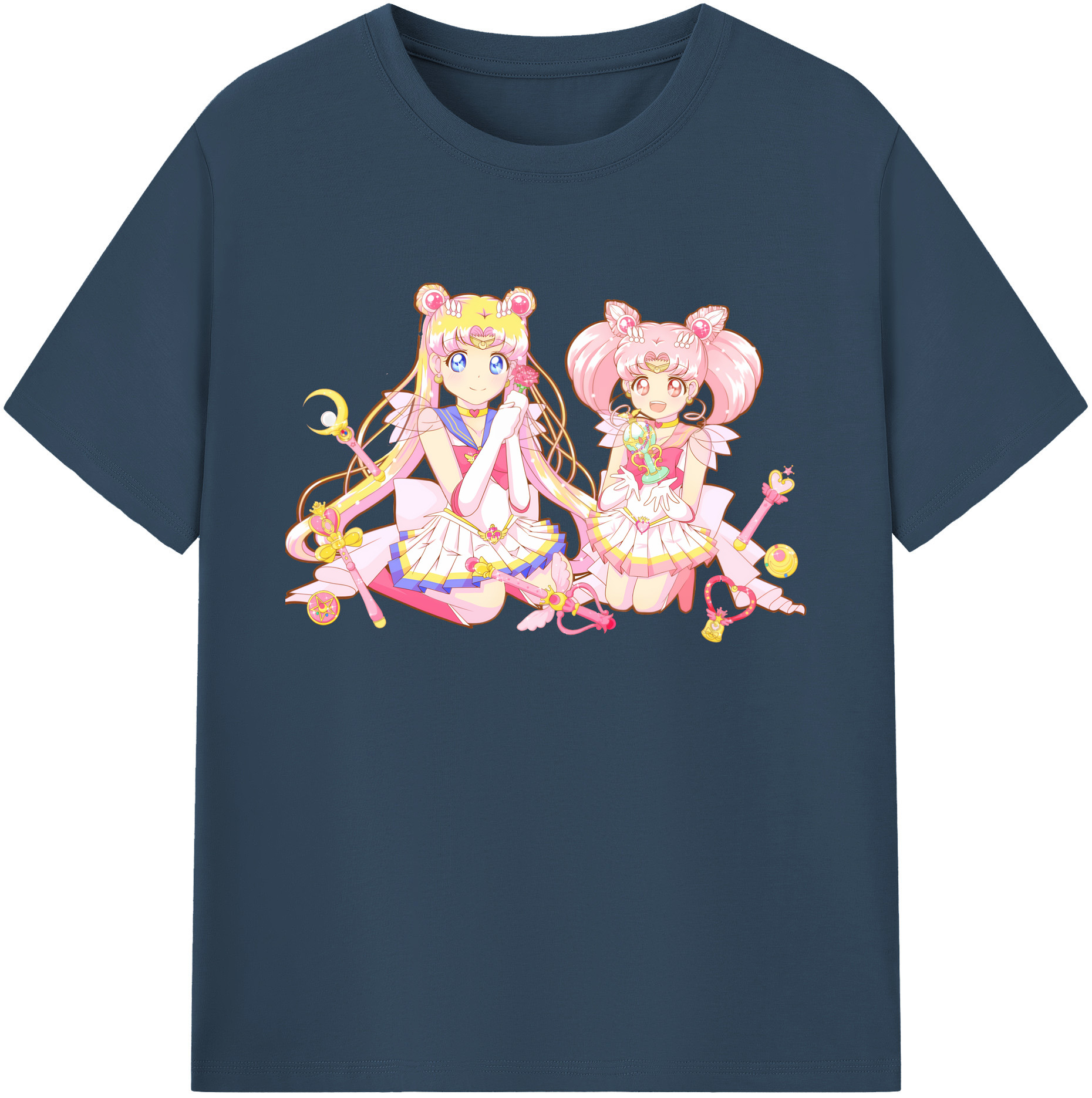 （画像用） 美少女戦士セーラームーン 月野 うさぎ つきの うさぎ Sailor Moon Tsukino Usagi 綿100％ メンズ半袖Tシャツ｜肌触りやわらか＆通気性