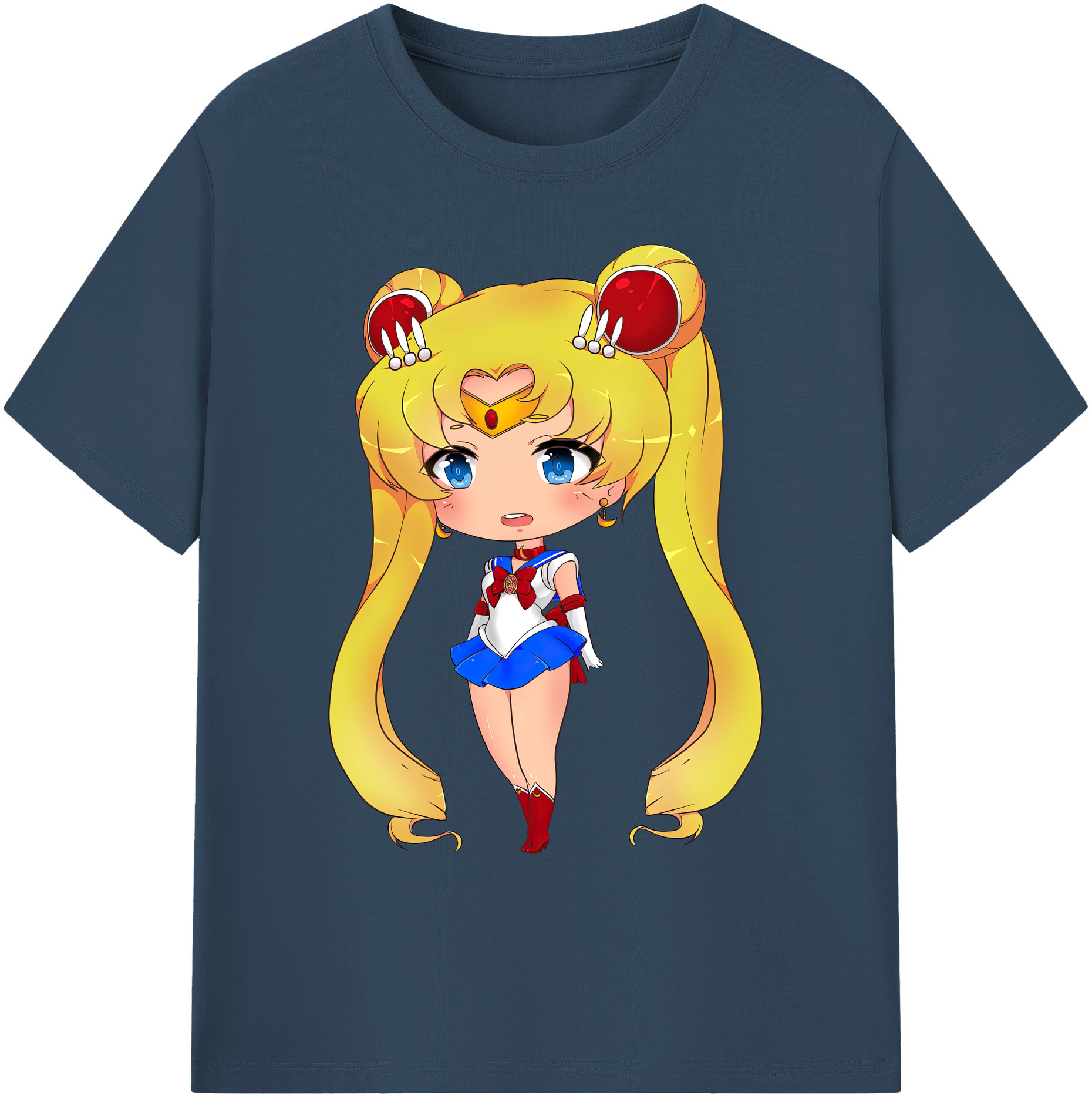 （画像用） 美少女戦士セーラームーン 月野 うさぎ つきの うさぎ Sailor Moon Tsukino Usagi 綿100％ メンズ半袖Tシャツ｜肌触りやわらか＆通気性