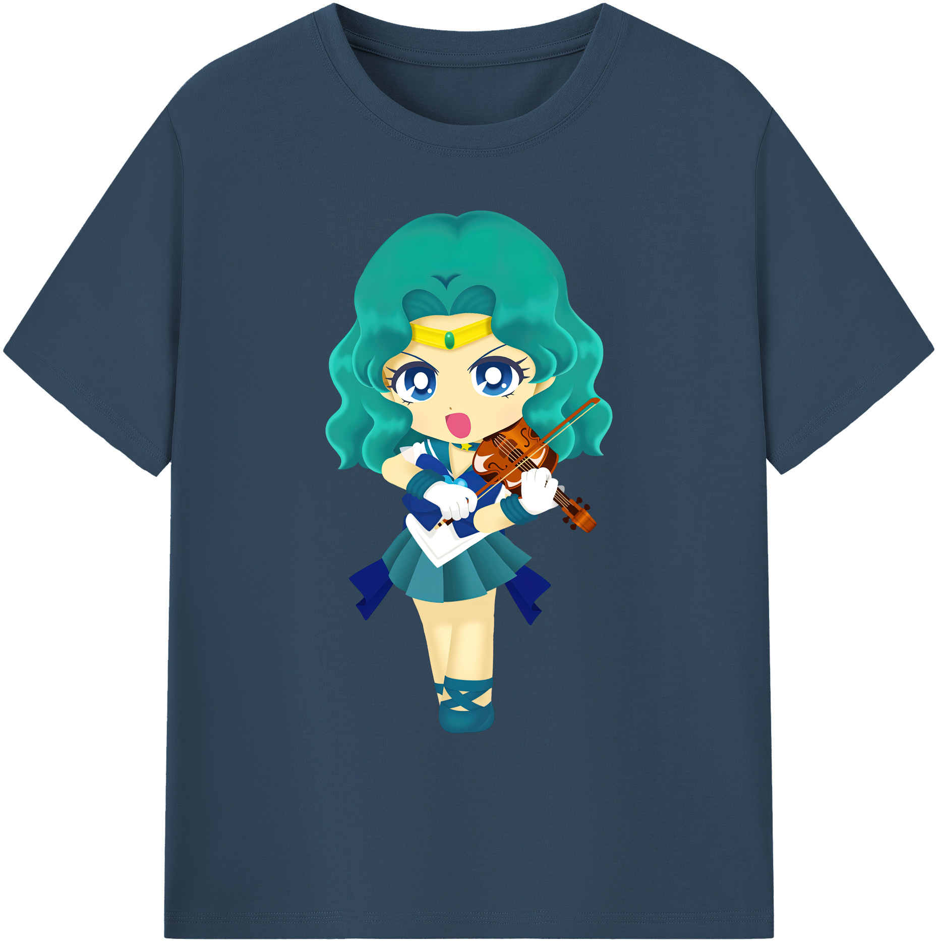 （画像用） 美少女戦士セーラームーン 海王 みちる（かいおう みちる） Sailor Moon Kaiou Michiru 綿100％ メンズ半袖Tシャツ｜肌触りやわらか＆通気性