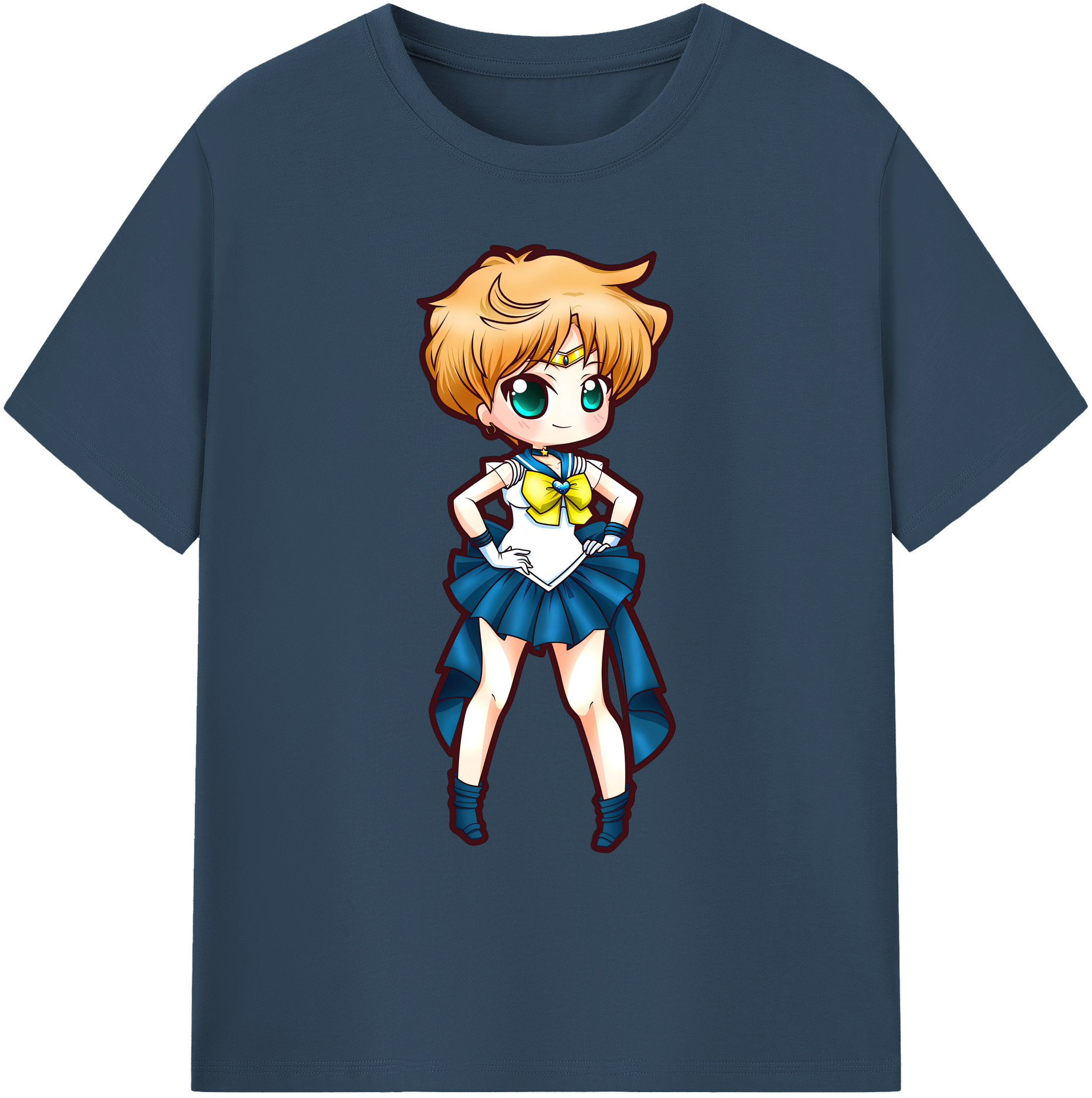 （画像用） 美少女戦士セーラームーン 天王はるか Sailor Moon Tenoh Haruka 綿100％ メンズ半袖Tシャツ｜肌触りやわらか＆通気性