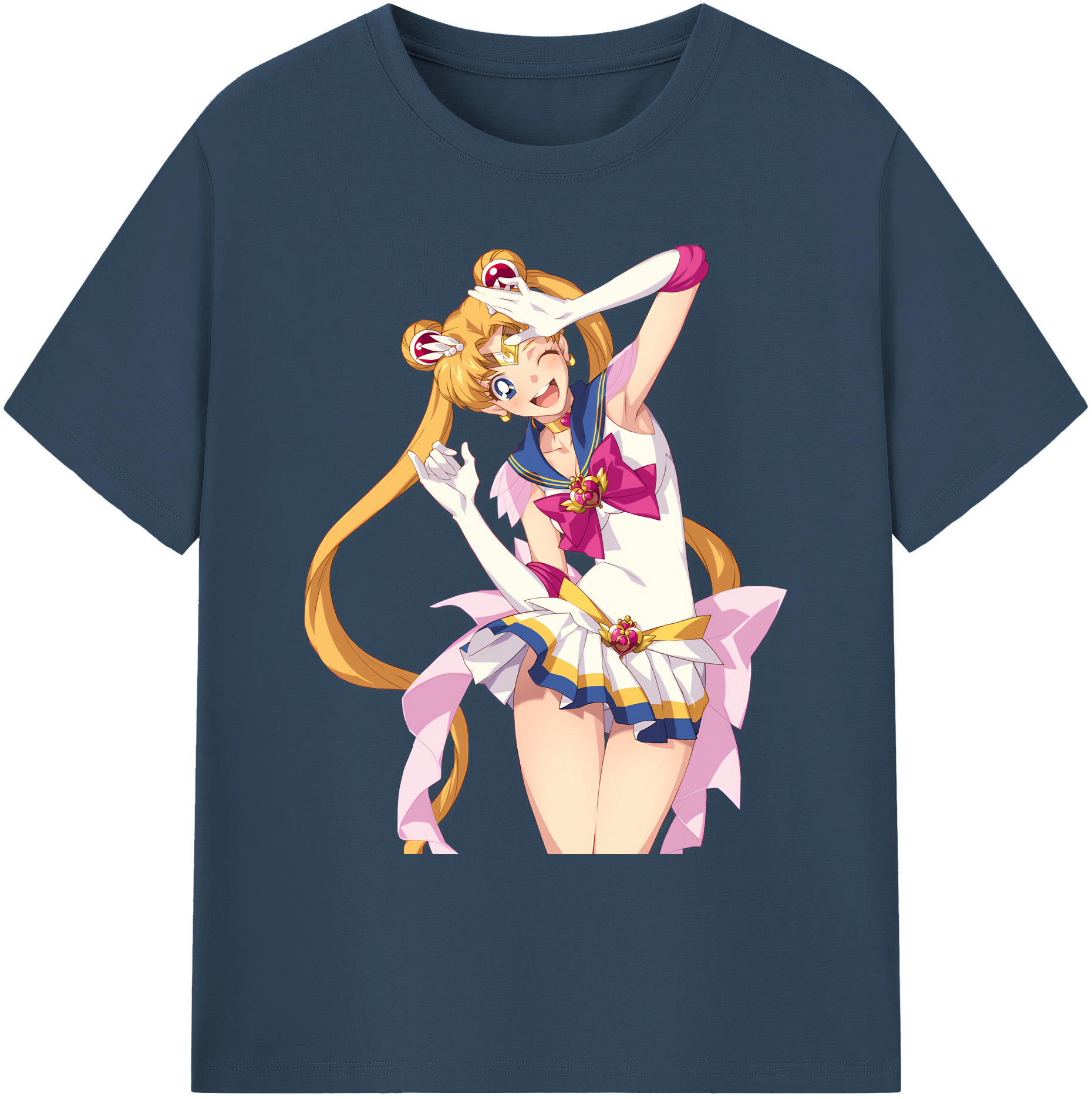 （画像用） 美少女戦士セーラームーン 月野 うさぎ つきの うさぎ Sailor Moon Tsukino Usagi 綿100％ メンズ半袖Tシャツ｜肌触りやわらか＆通気性