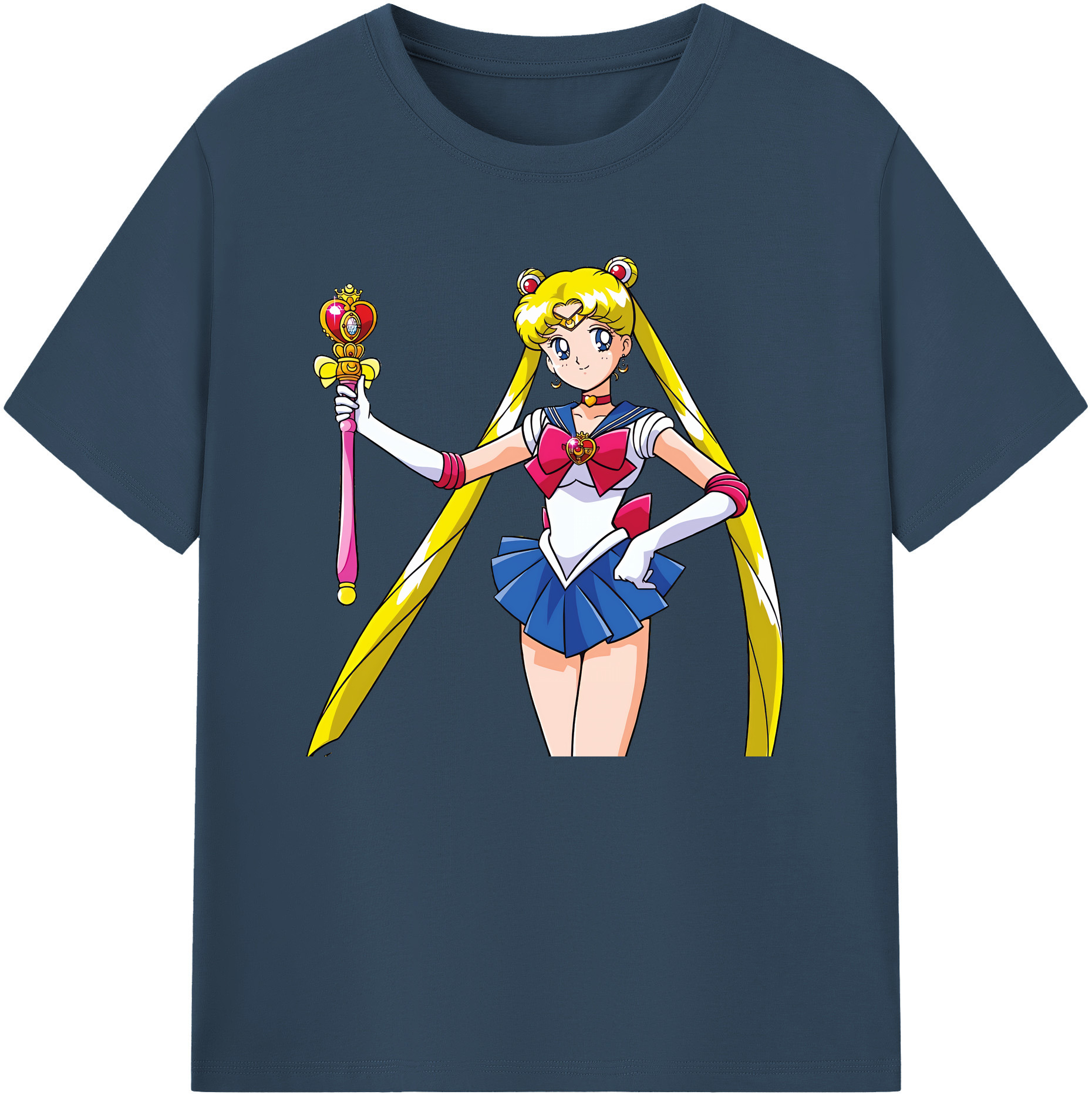 （画像用） 美少女戦士セーラームーン 月野 うさぎ つきの うさぎ Sailor Moon Tsukino Usagi 綿100％ メンズ半袖Tシャツ｜肌触りやわらか＆通気性