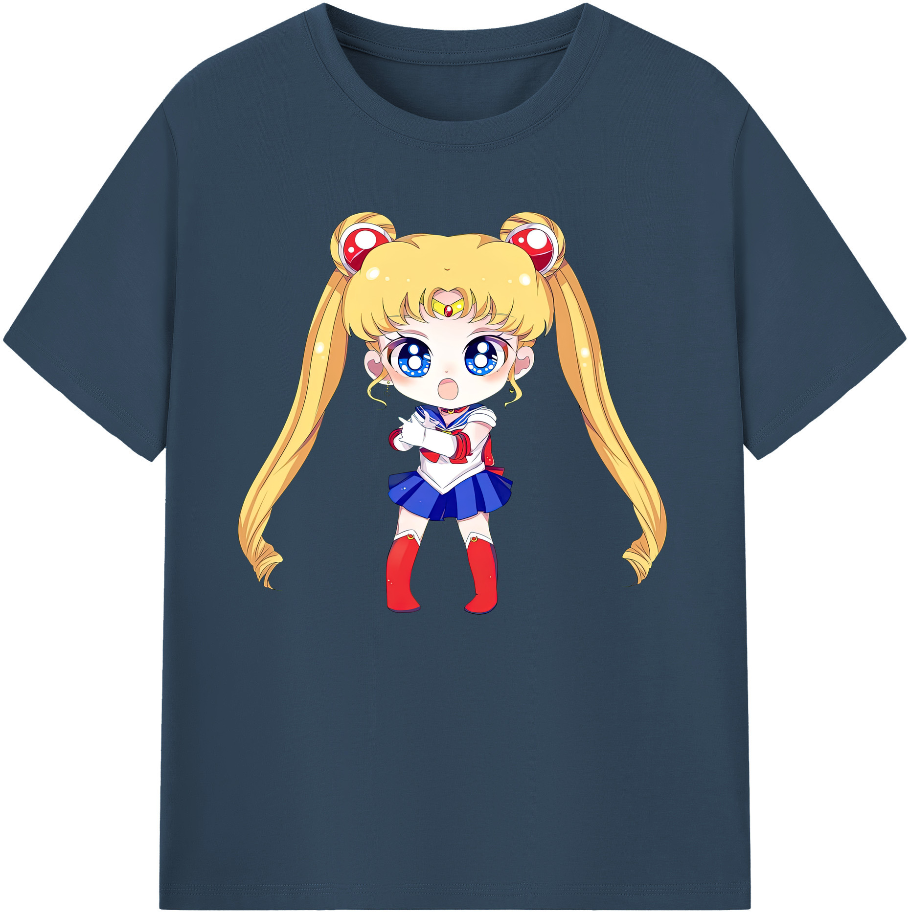 （画像用） 美少女戦士セーラームーン 月野 うさぎ つきの うさぎ Sailor Moon Tsukino Usagi 綿100％ メンズ半袖Tシャツ｜肌触りやわらか＆通気性