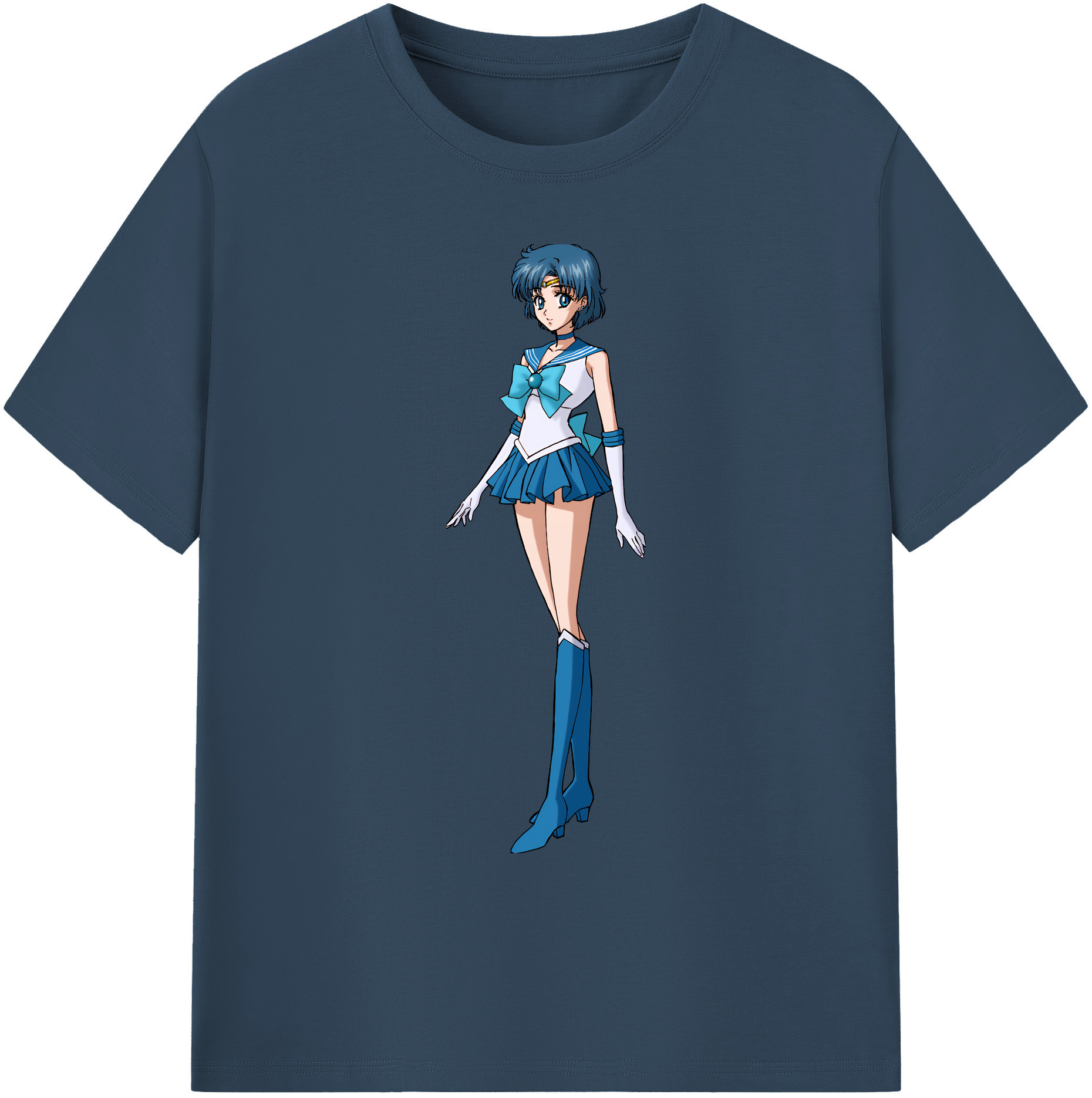 （画像用） 美少女戦士セーラームーン 水野 亜美 みずの あみ Sailor Moon Mizuno Ami 綿100％ メンズ半袖Tシャツ｜肌触りやわらか＆通気性