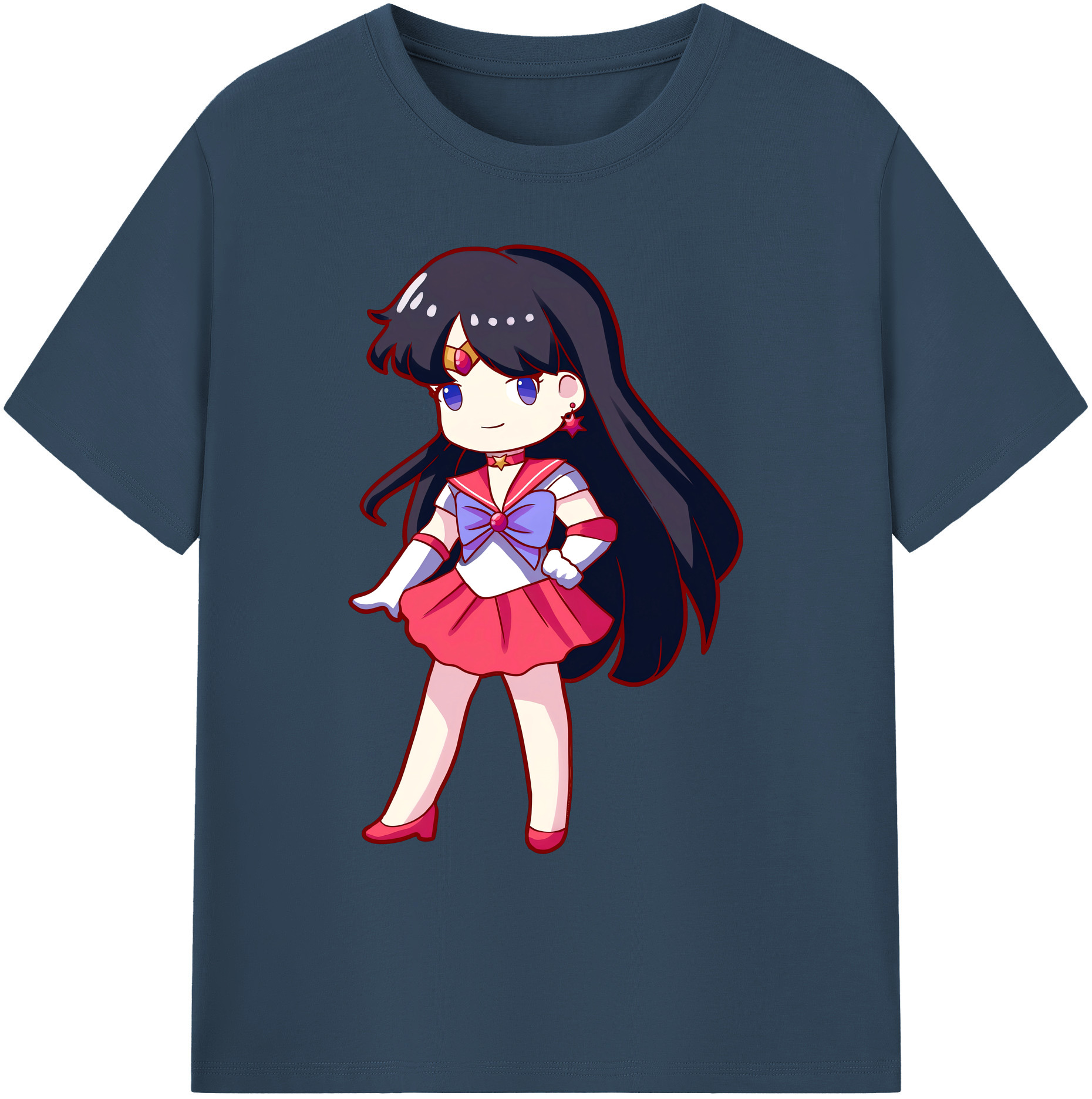 （画像用） 美少女戦士セーラームーン 火野レイ ひの レイ Sailor Moon Hino Rei （セーラーマーズ,Sailor Mars） 綿100％ メンズ半袖Tシャツ｜肌触りやわらか＆通気性
