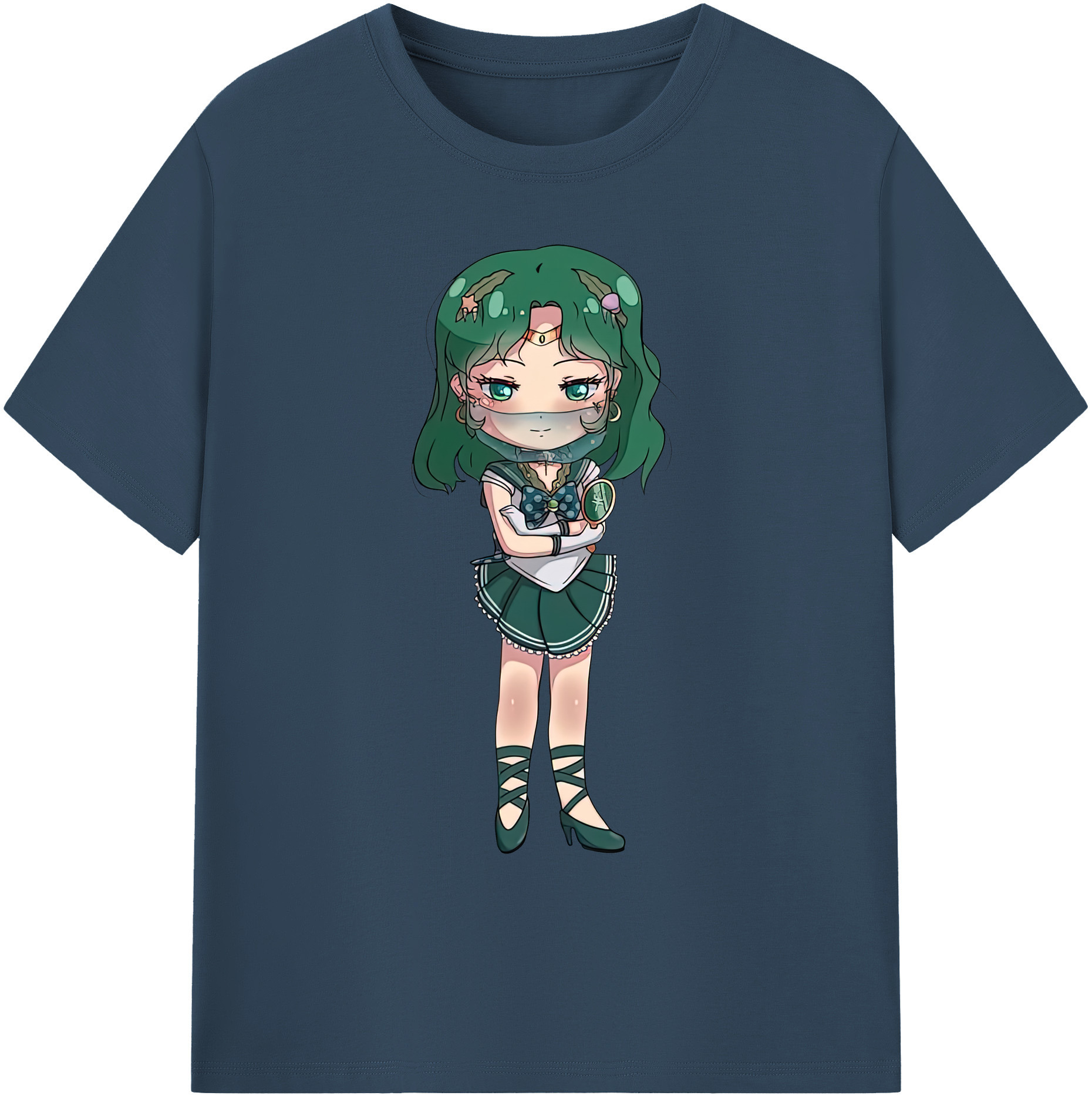 （画像用） 美少女戦士セーラームーン 海王 みちる（かいおう みちる） Sailor Moon Kaiou Michiru 綿100％ メンズ半袖Tシャツ｜肌触りやわらか＆通気性