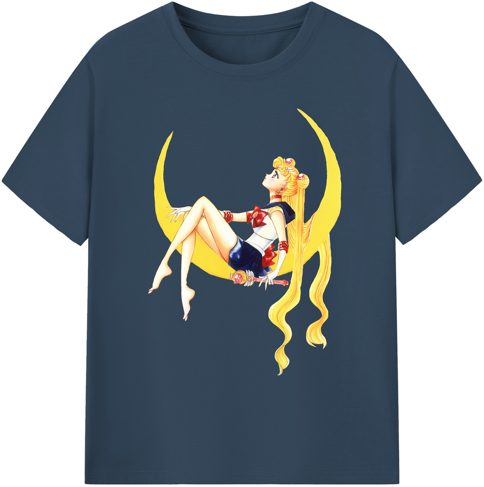 （画像用） 美少女戦士セーラームーン 月野 うさぎ つきの うさぎ Sailor Moon Tsukino Usagi 綿100％ メンズ半袖Tシャツ｜肌触りやわらか＆通気性