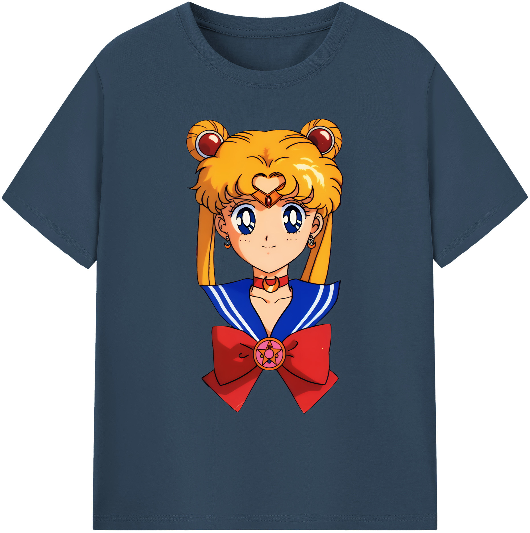 （画像用） 美少女戦士セーラームーン 月野 うさぎ つきの うさぎ Sailor Moon Tsukino Usagi 綿100％ メンズ半袖Tシャツ｜肌触りやわらか＆通気性