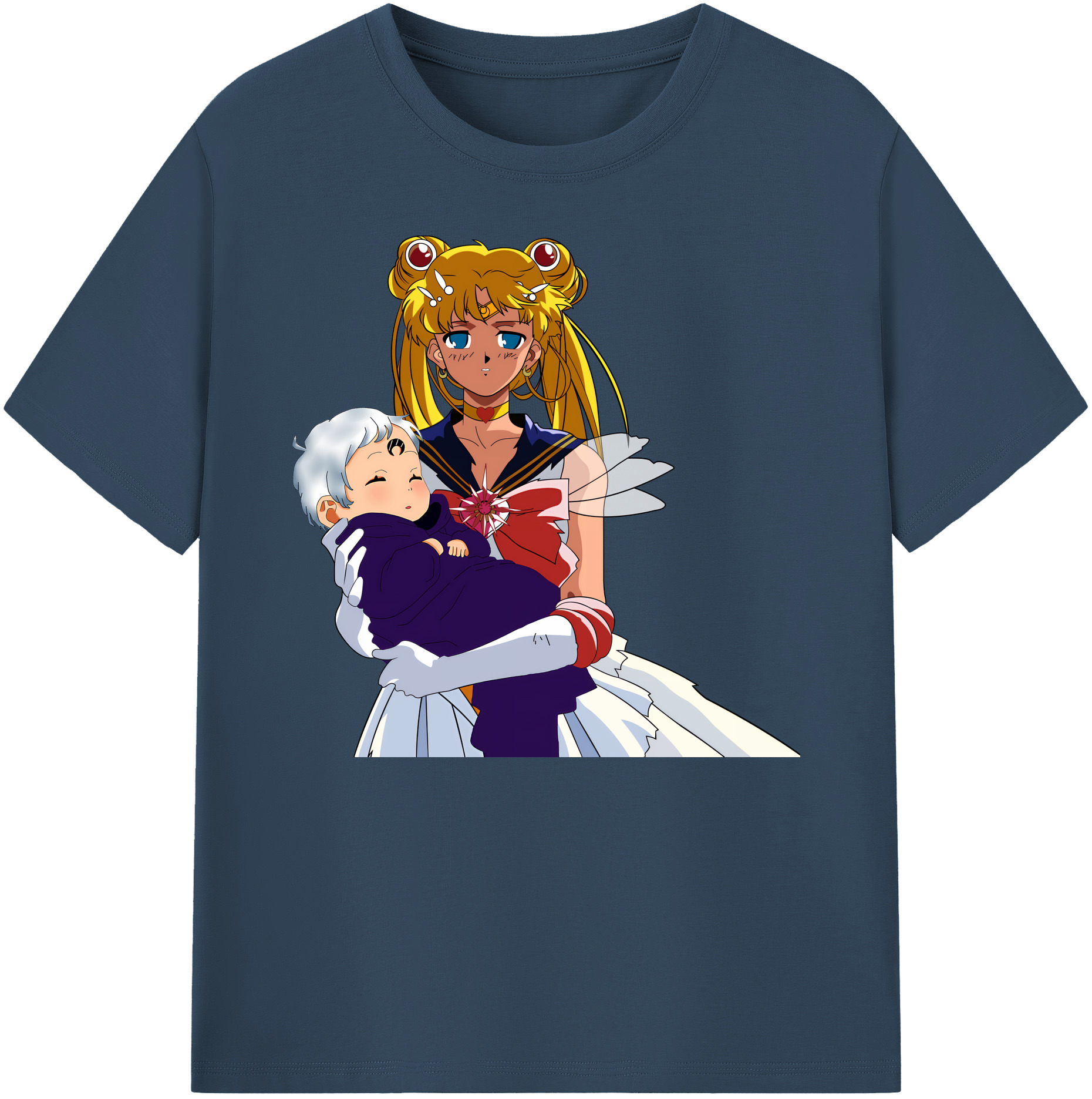 （画像用） 美少女戦士セーラームーン 月野 うさぎ つきの うさぎ Sailor Moon Tsukino Usagi 綿100％ メンズ半袖Tシャツ｜肌触りやわらか＆通気性