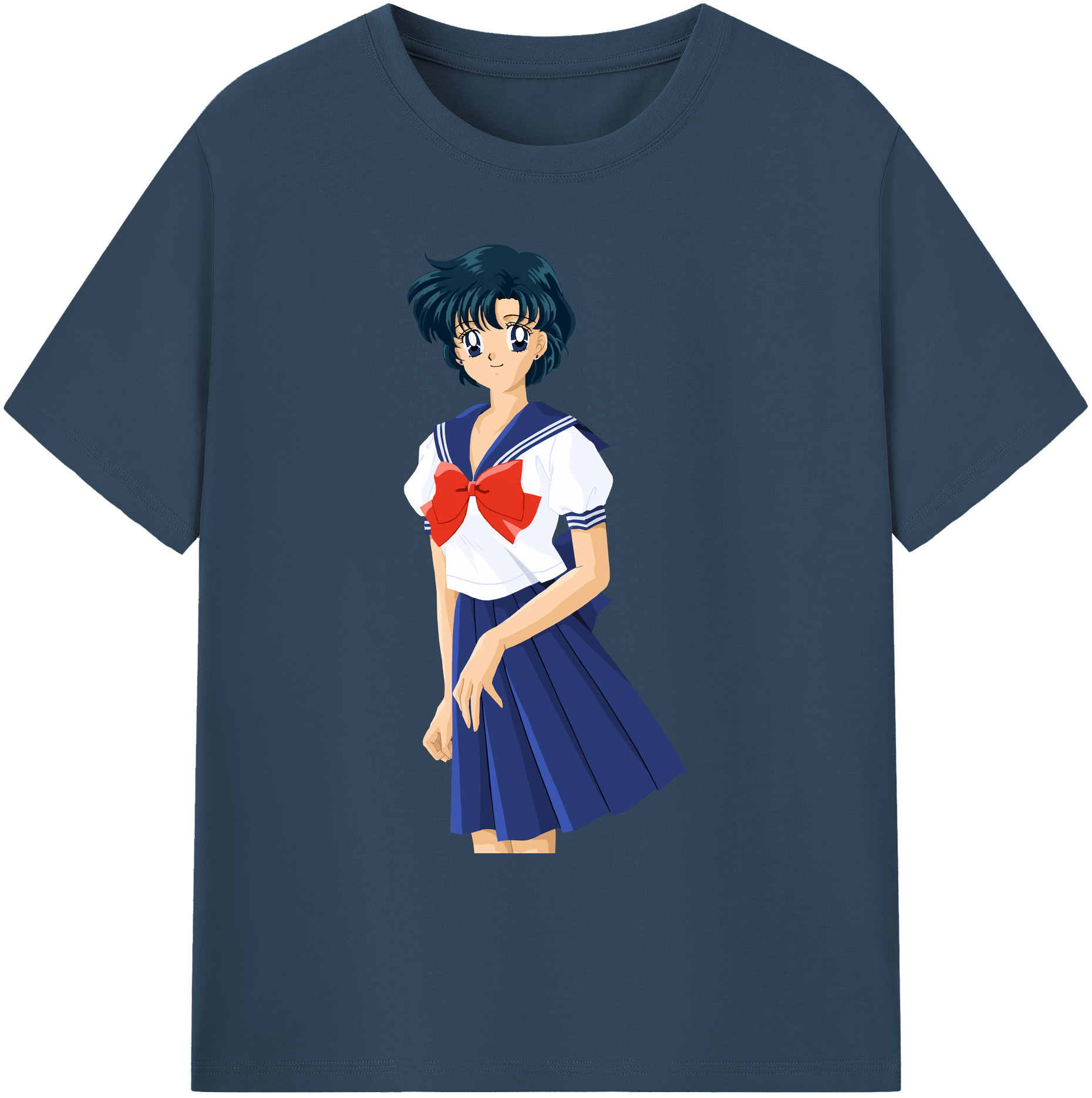（画像用） 美少女戦士セーラームーン 水野 亜美 みずの あみ Sailor Moon Mizuno Ami 綿100％ メンズ半袖Tシャツ｜肌触りやわらか＆通気性