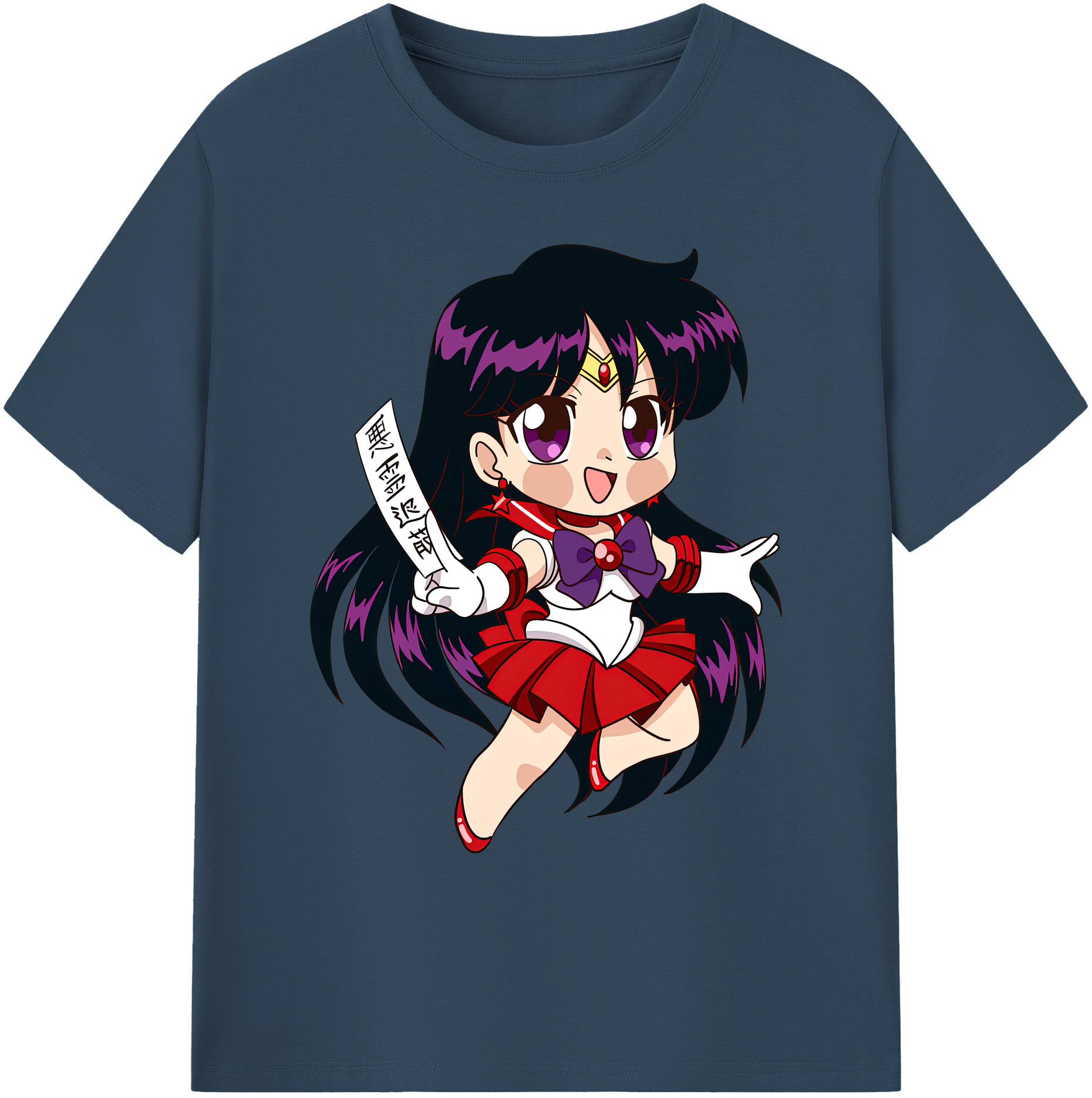 （画像用） 美少女戦士セーラームーン 火野レイ ひの レイ Sailor Moon Hino Rei （セーラーマーズ,Sailor Mars） 綿100％ メンズ半袖Tシャツ｜肌触りやわらか＆通気性