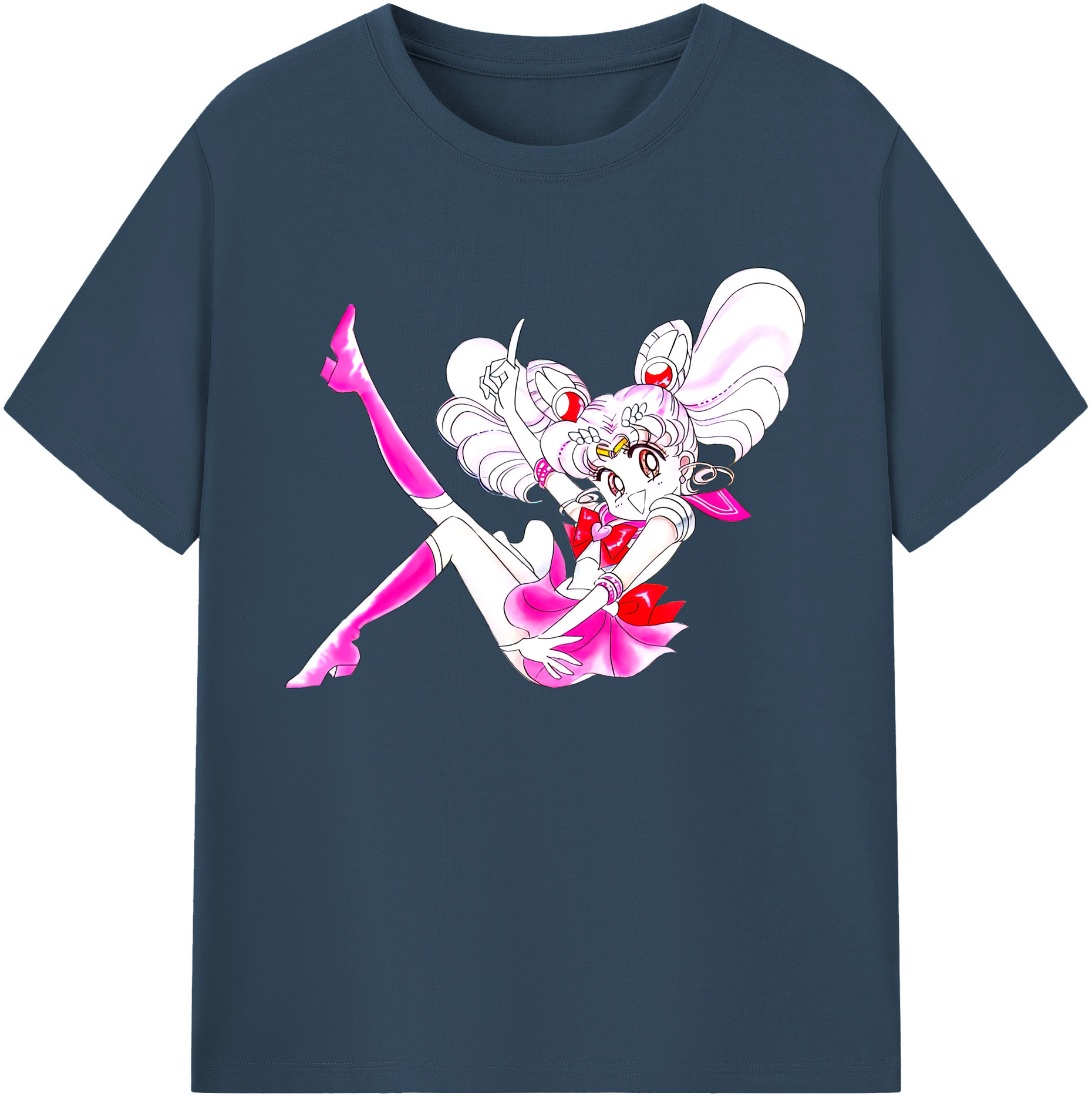 （画像用） 美少女戦士セーラームーン ちびうさ Sailor Moon Chibiusa Tsukino Usagi Small Lady Serenity 綿100％ メンズ半袖Tシャツ｜肌触りやわらか＆通気性