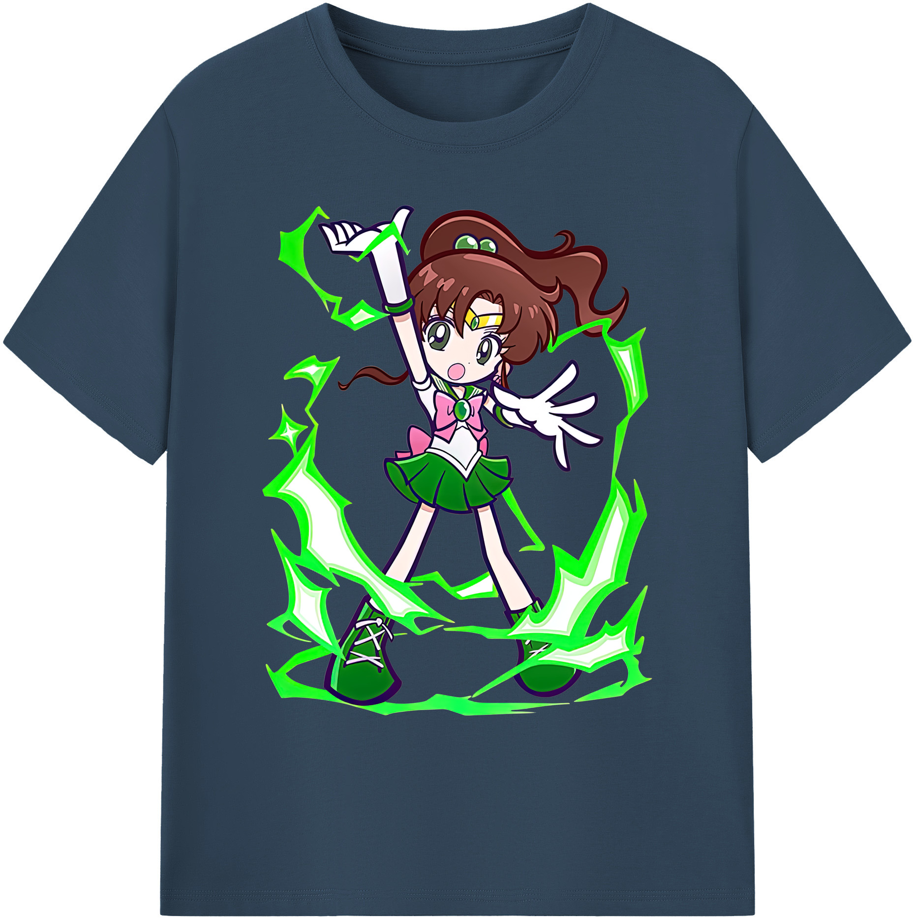 （画像用） 美少女戦士セーラームーン 木野 まこと きの まこと Sailor Moon Kino Makoto （セーラージュピター；Sailor Jupiter） 綿100％ メンズ半袖Tシャツ｜肌触りやわらか＆通気性