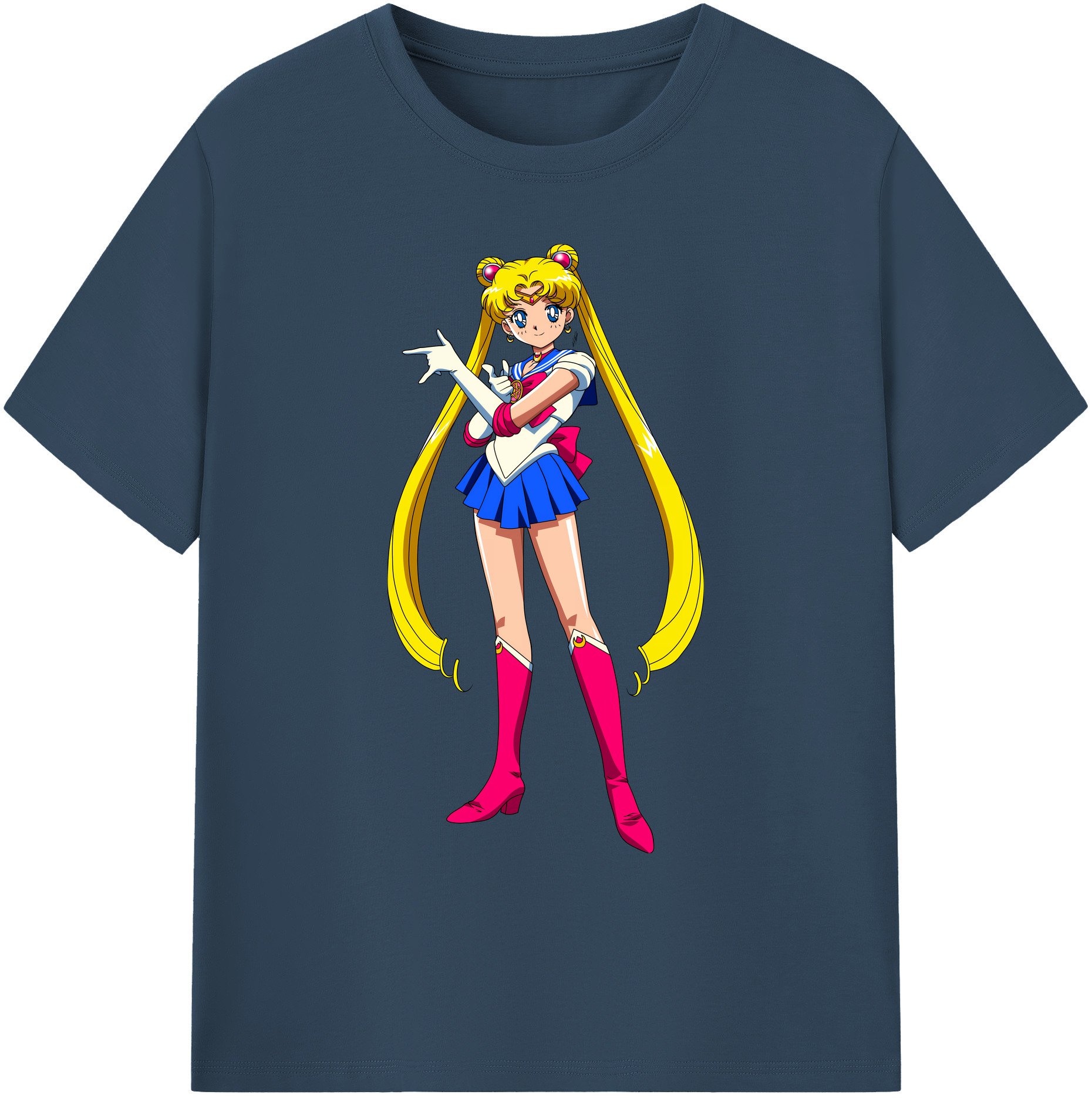 （画像用） 美少女戦士セーラームーン 月野 うさぎ つきの うさぎ Sailor Moon Tsukino Usagi 綿100％ メンズ半袖Tシャツ｜肌触りやわらか＆通気性