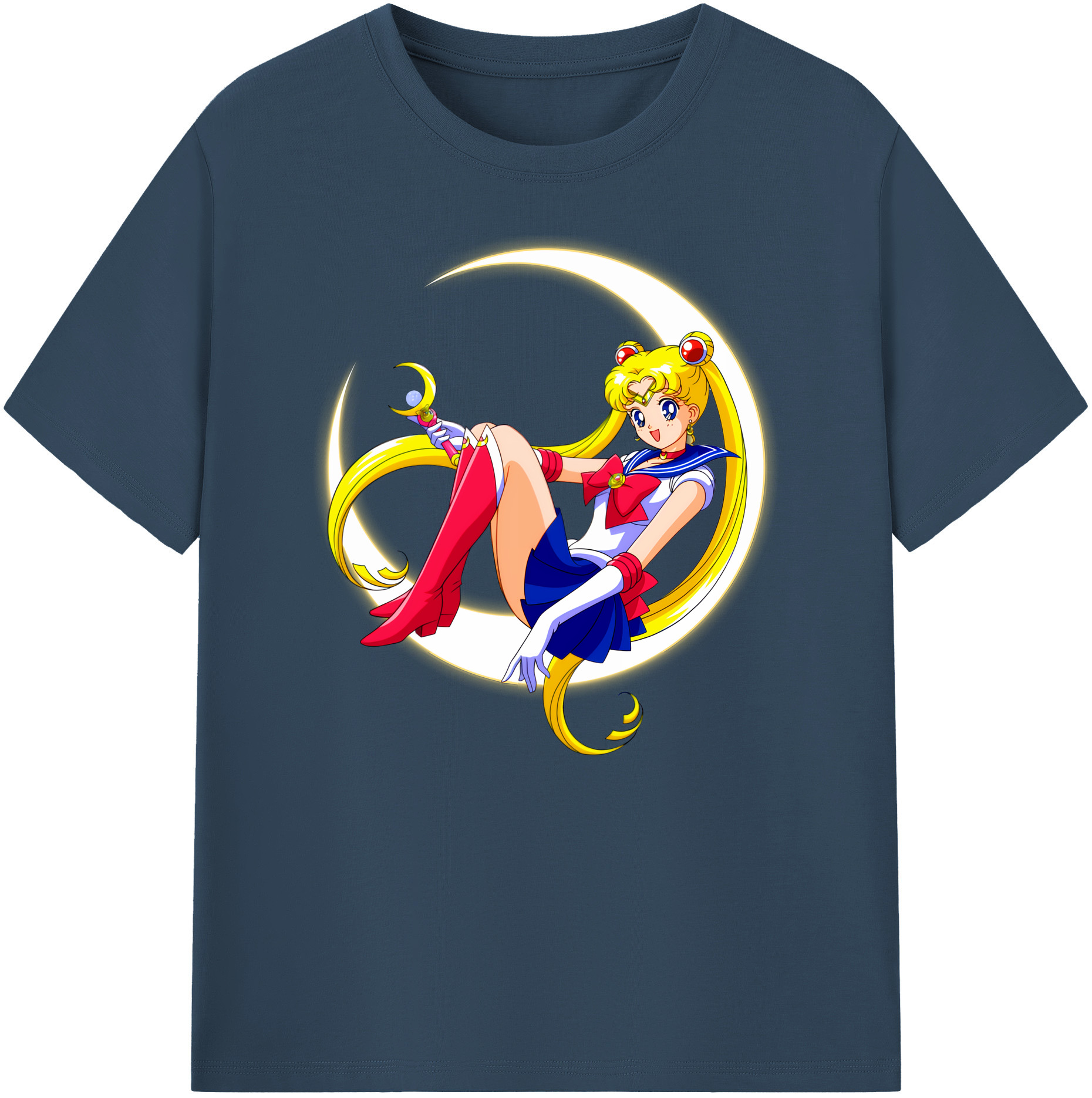 （画像用） 美少女戦士セーラームーン 月野 うさぎ つきの うさぎ Sailor Moon Tsukino Usagi 綿100％ メンズ半袖Tシャツ｜肌触りやわらか＆通気性