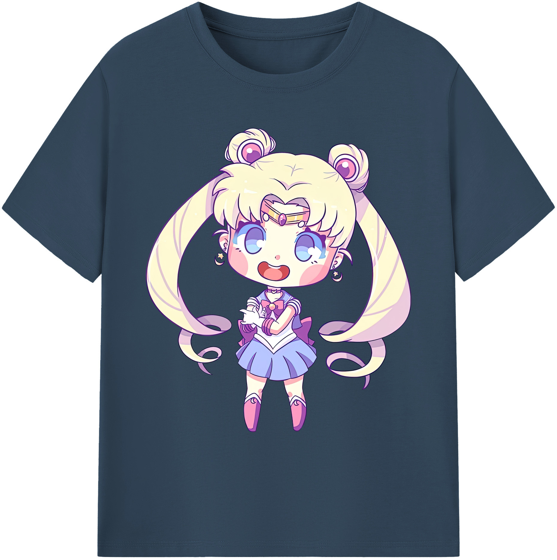 （画像用） 美少女戦士セーラームーン 月野 うさぎ つきの うさぎ Sailor Moon Tsukino Usagi 綿100％ メンズ半袖Tシャツ｜肌触りやわらか＆通気性