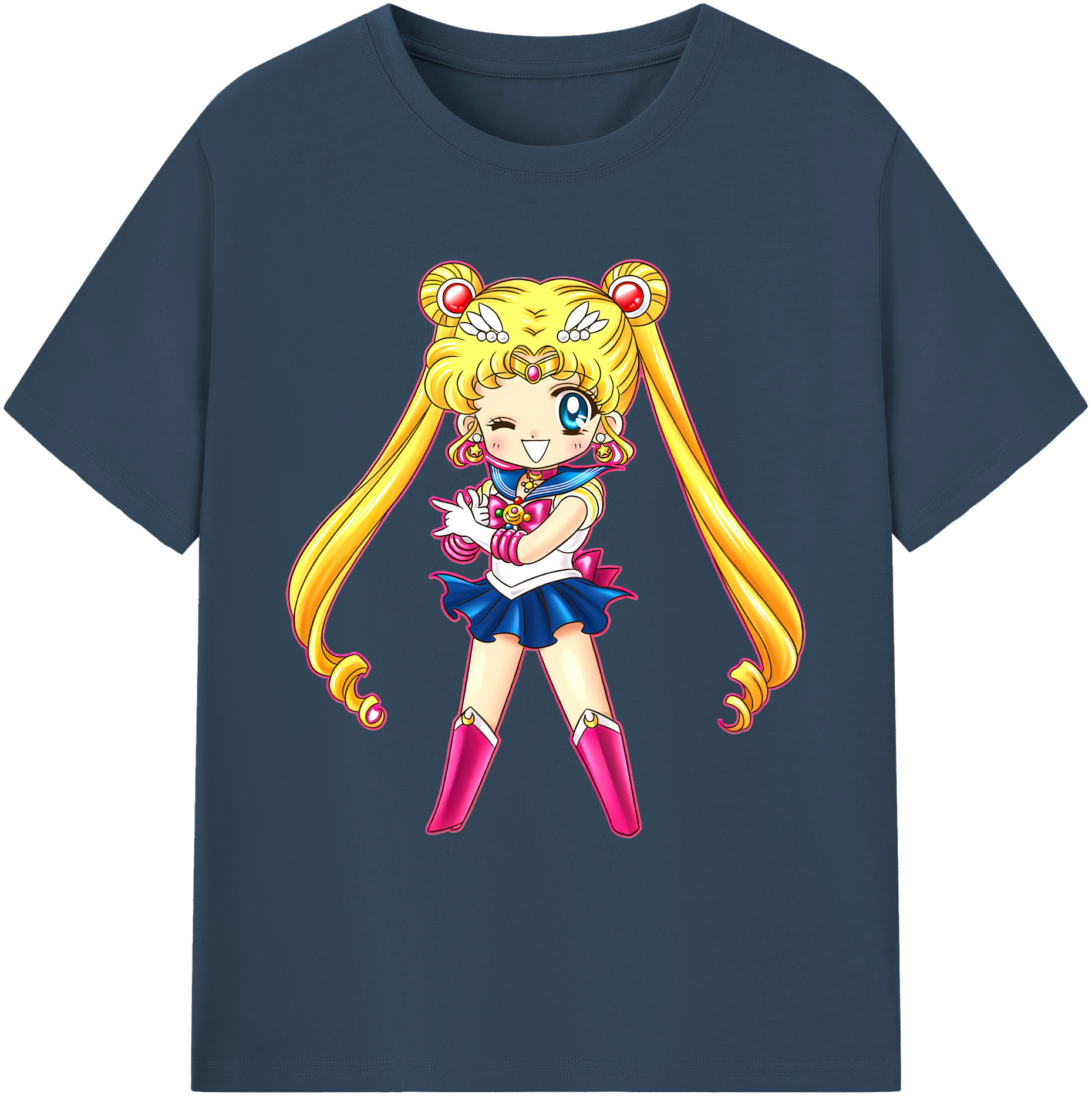 （画像用） 美少女戦士セーラームーン 月野 うさぎ つきの うさぎ Sailor Moon Tsukino Usagi 綿100％ メンズ半袖Tシャツ｜肌触りやわらか＆通気性
