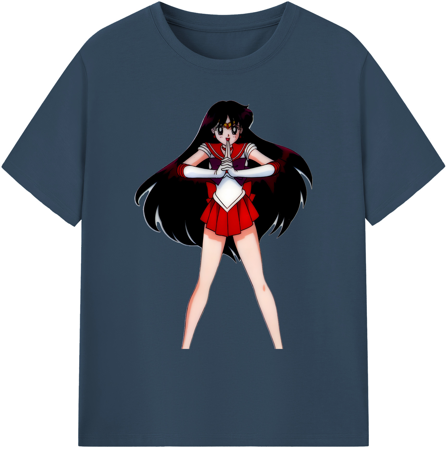 （画像用） 美少女戦士セーラームーン 火野レイ ひの レイ Sailor Moon Hino Rei （セーラーマーズ,Sailor Mars） 綿100％ メンズ半袖Tシャツ｜肌触りやわらか＆通気性