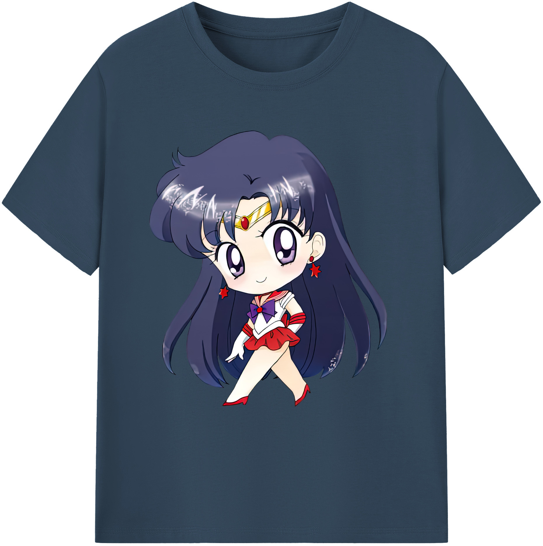 （画像用） 美少女戦士セーラームーン 火野レイ ひの レイ Sailor Moon Hino Rei （セーラーマーズ,Sailor Mars） 綿100％ メンズ半袖Tシャツ｜肌触りやわらか＆通気性