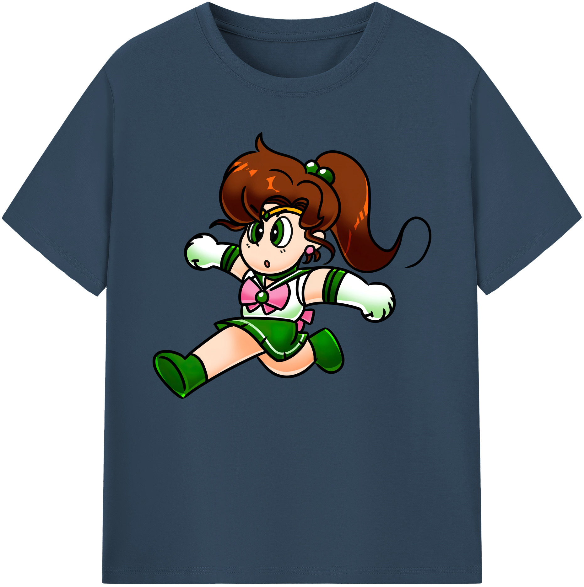（画像用） 美少女戦士セーラームーン 木野 まこと きの まこと Sailor Moon Kino Makoto （セーラージュピター；Sailor Jupiter） 綿100％ メンズ半袖Tシャツ｜肌触りやわらか＆通気性