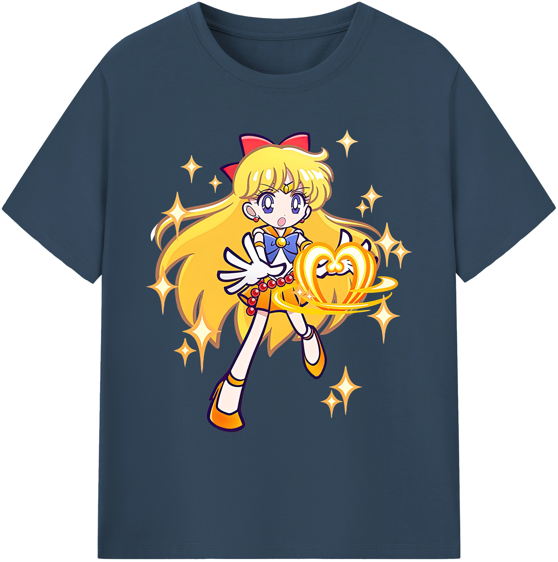 （画像用） 美少女戦士セーラームーン 愛野 美奈子 あいの みなこ Sailor Moon Aino Minako 綿100％ メンズ半袖Tシャツ｜肌触りやわらか＆通気性