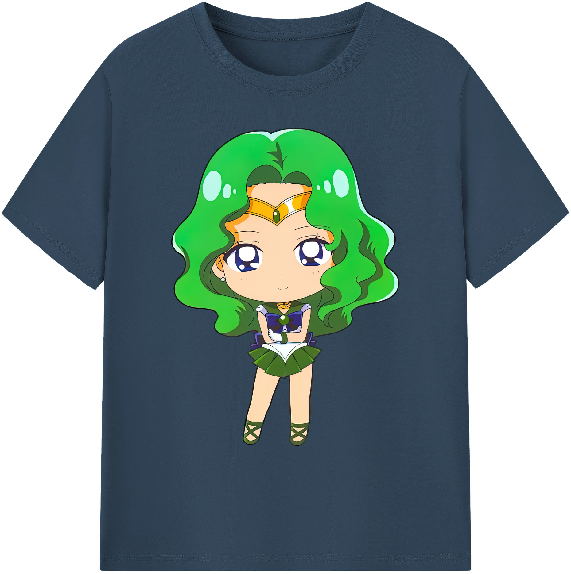（画像用） 美少女戦士セーラームーン 海王 みちる（かいおう みちる） Sailor Moon Kaiou Michiru 綿100％ メンズ半袖Tシャツ｜肌触りやわらか＆通気性