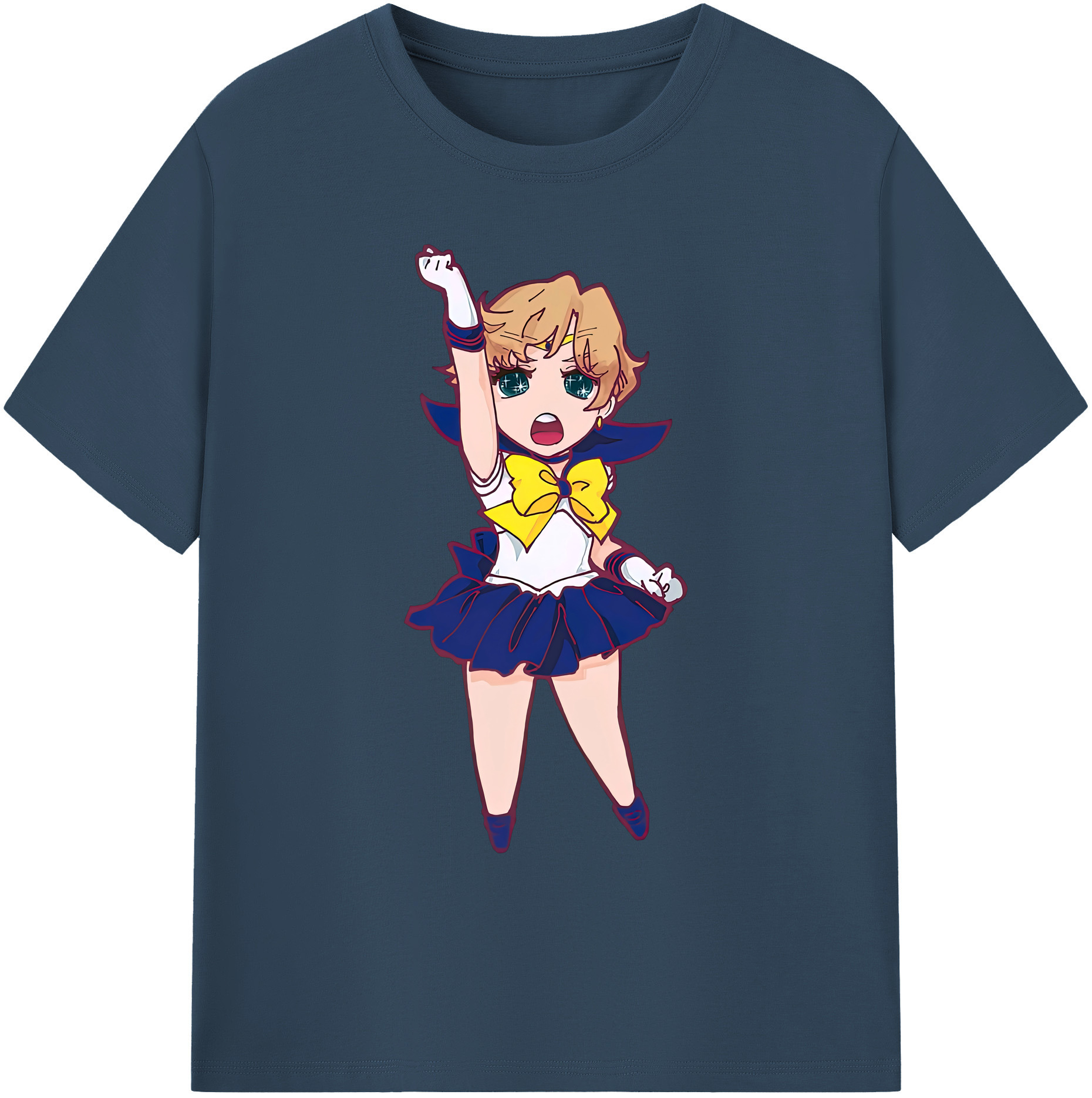 （画像用） 美少女戦士セーラームーン 天王はるか Sailor Moon Tenoh Haruka 綿100％ メンズ半袖Tシャツ｜肌触りやわらか＆通気性