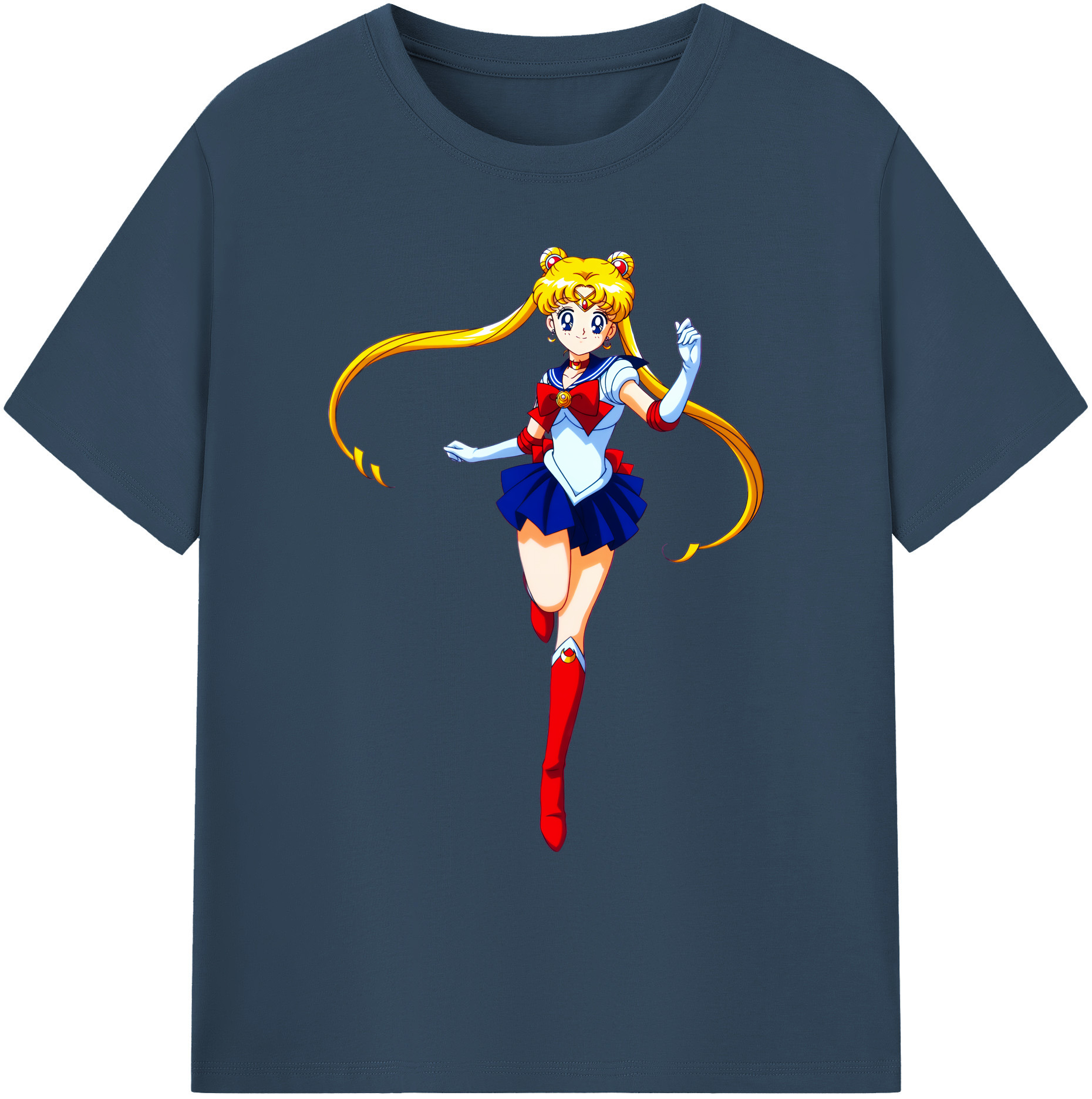 （画像用） 美少女戦士セーラームーン 月野 うさぎ つきの うさぎ Sailor Moon Tsukino Usagi 綿100％ メンズ半袖Tシャツ｜肌触りやわらか＆通気性