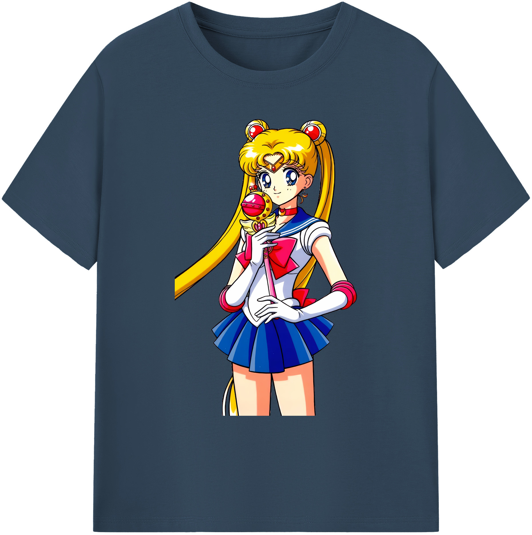 （画像用） 美少女戦士セーラームーン 月野 うさぎ つきの うさぎ Sailor Moon Tsukino Usagi 綿100％ メンズ半袖Tシャツ｜肌触りやわらか＆通気性