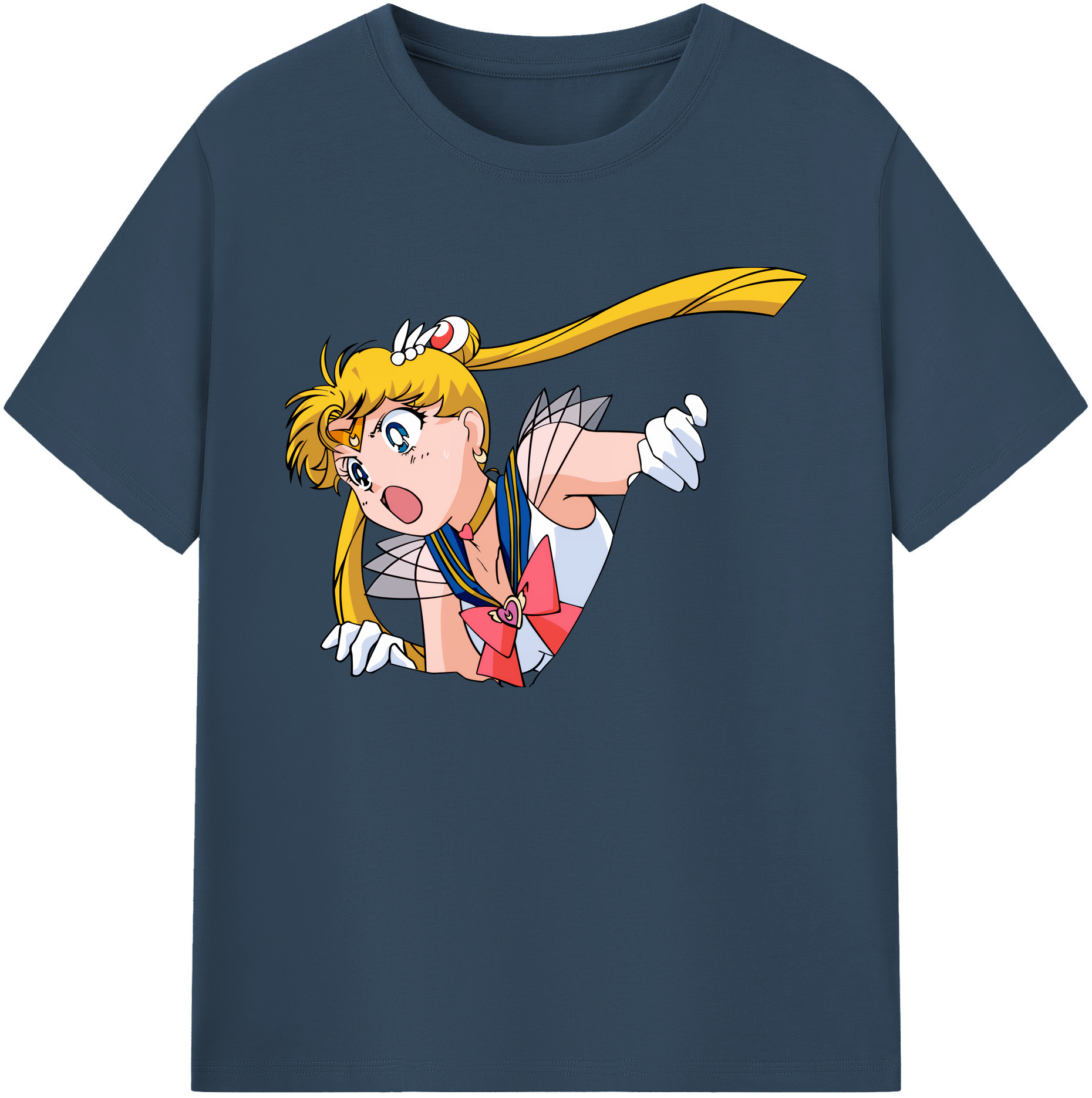 （画像用） 美少女戦士セーラームーン 月野 うさぎ つきの うさぎ Sailor Moon Tsukino Usagi 綿100％ メンズ半袖Tシャツ｜肌触りやわらか＆通気性