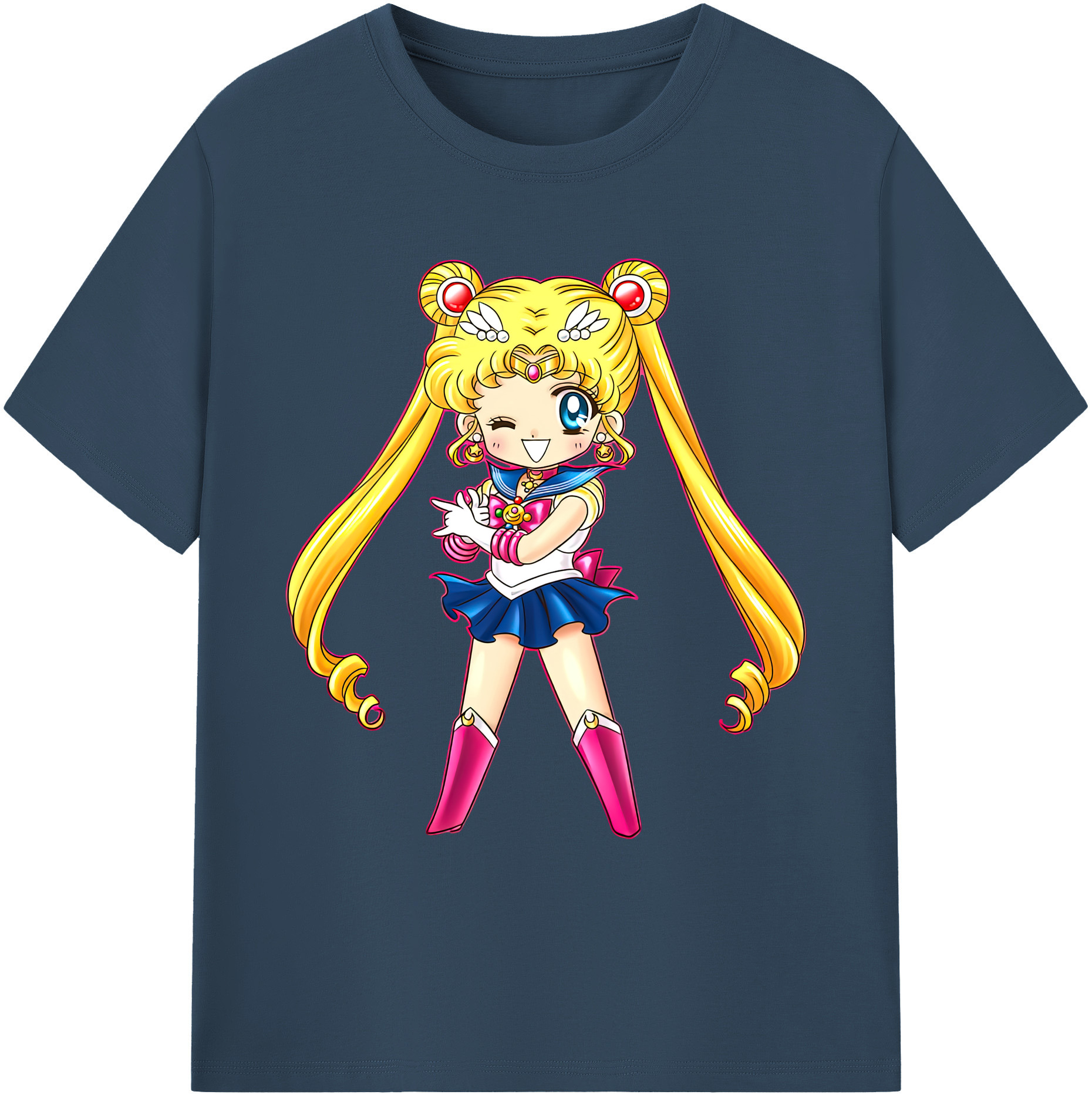 （画像用） 美少女戦士セーラームーン 月野 うさぎ つきの うさぎ Sailor Moon Tsukino Usagi 綿100％ メンズ半袖Tシャツ｜肌触りやわらか＆通気性