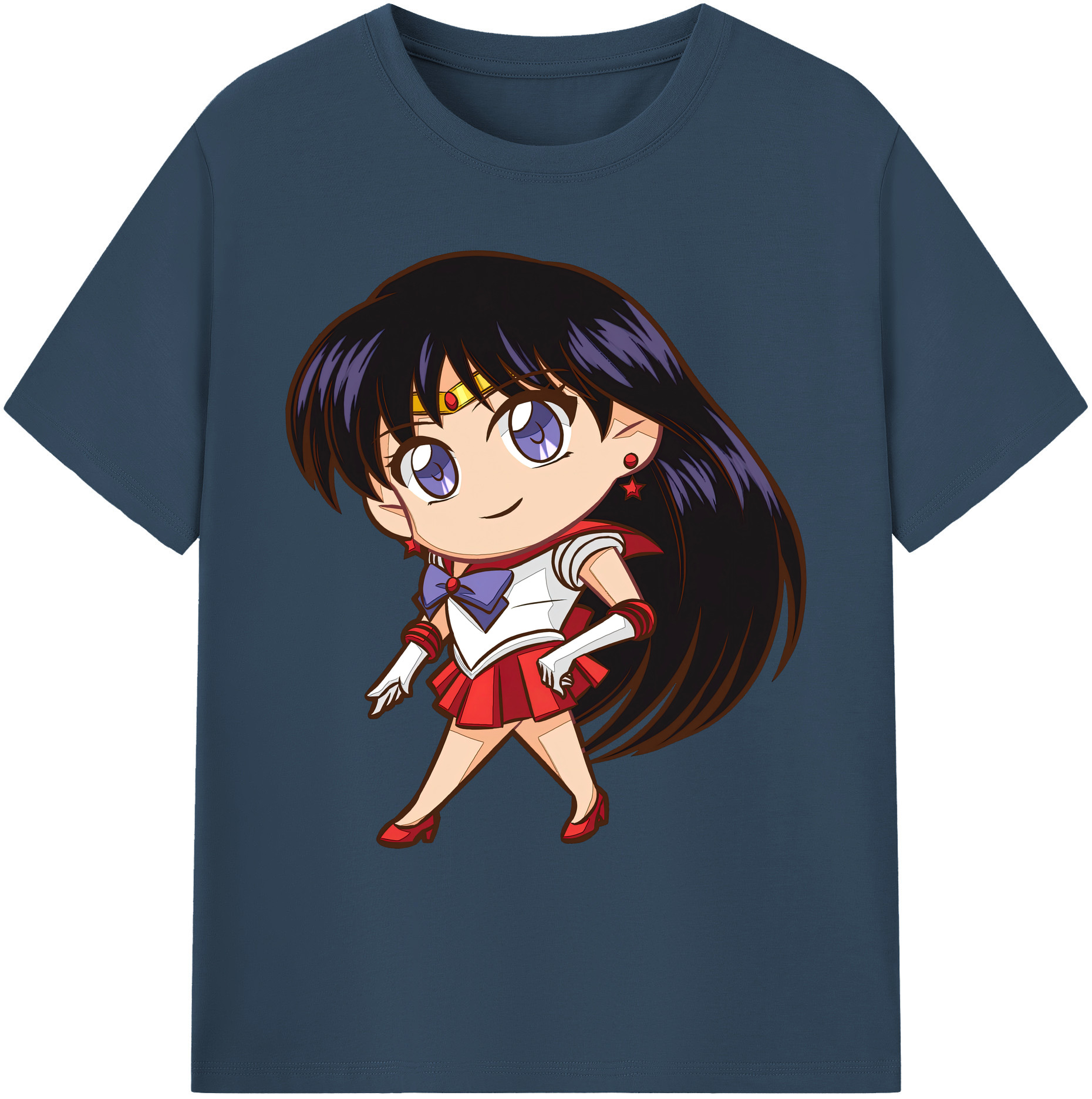 （画像用） 美少女戦士セーラームーン 火野レイ ひの レイ Sailor Moon Hino Rei （セーラーマーズ,Sailor Mars） 綿100％ メンズ半袖Tシャツ｜肌触りやわらか＆通気性