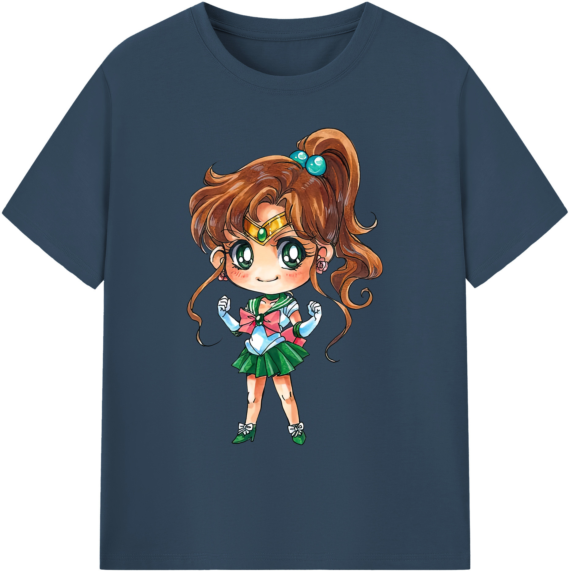 （画像用） 美少女戦士セーラームーン 木野 まこと きの まこと Sailor Moon Kino Makoto （セーラージュピター；Sailor Jupiter） 綿100％ メンズ半袖Tシャツ｜肌触りやわらか＆通気性