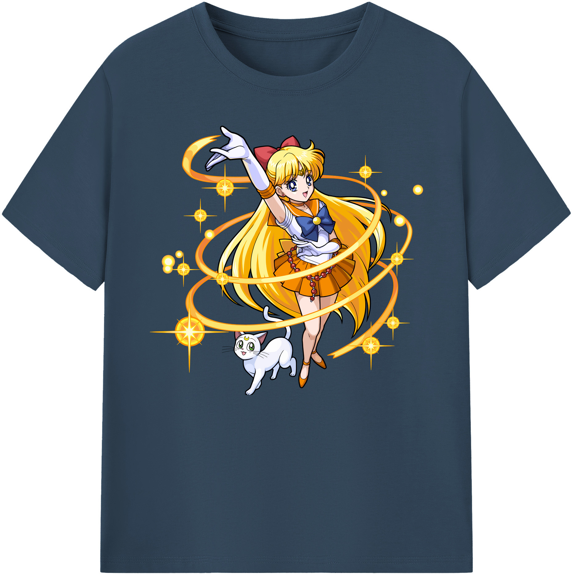 （画像用） 美少女戦士セーラームーン 愛野 美奈子 あいの みなこ Sailor Moon Aino Minako 綿100％ メンズ半袖Tシャツ｜肌触りやわらか＆通気性