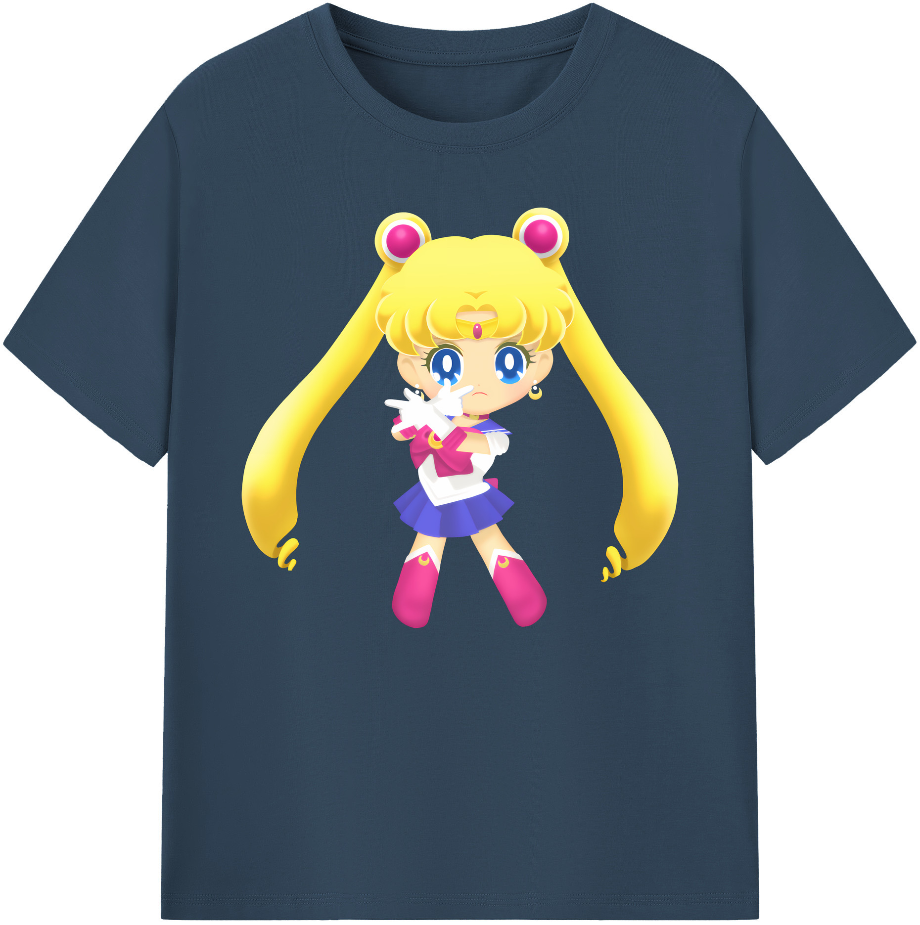（画像用） 美少女戦士セーラームーン 月野 うさぎ つきの うさぎ Sailor Moon Tsukino Usagi 綿100％ メンズ半袖Tシャツ｜肌触りやわらか＆通気性