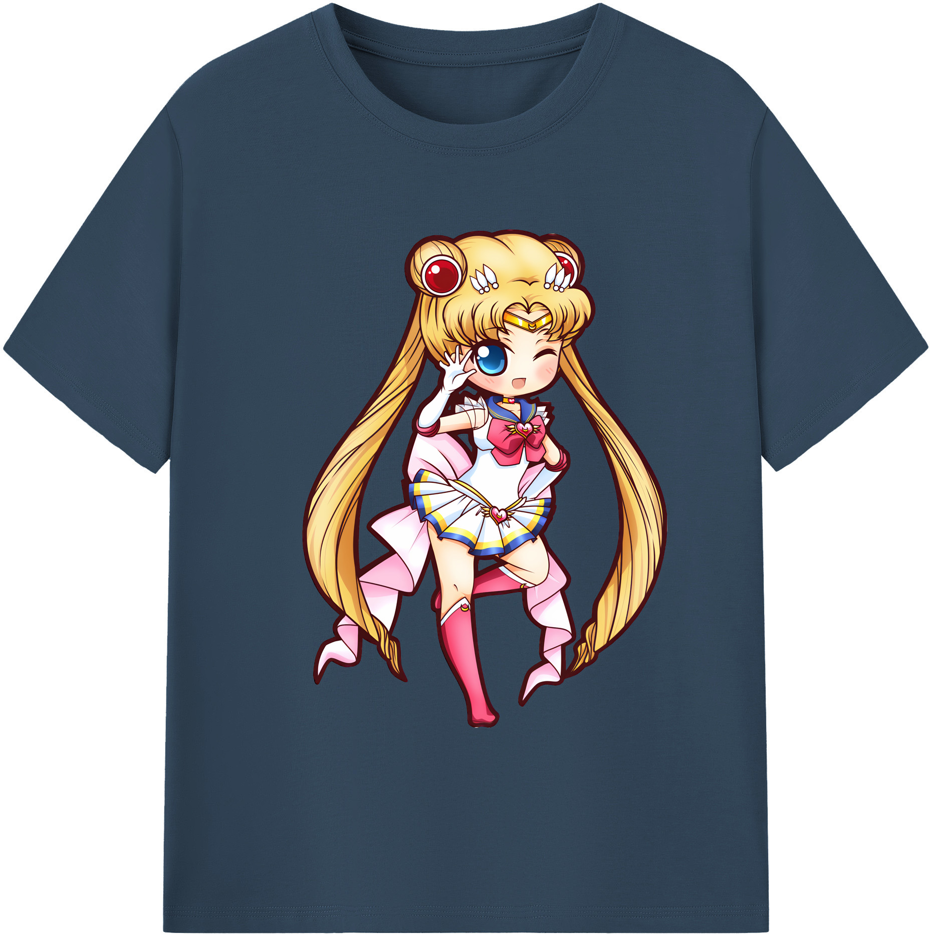 （画像用） 美少女戦士セーラームーン 月野 うさぎ つきの うさぎ Sailor Moon Tsukino Usagi 綿100％ メンズ半袖Tシャツ｜肌触りやわらか＆通気性