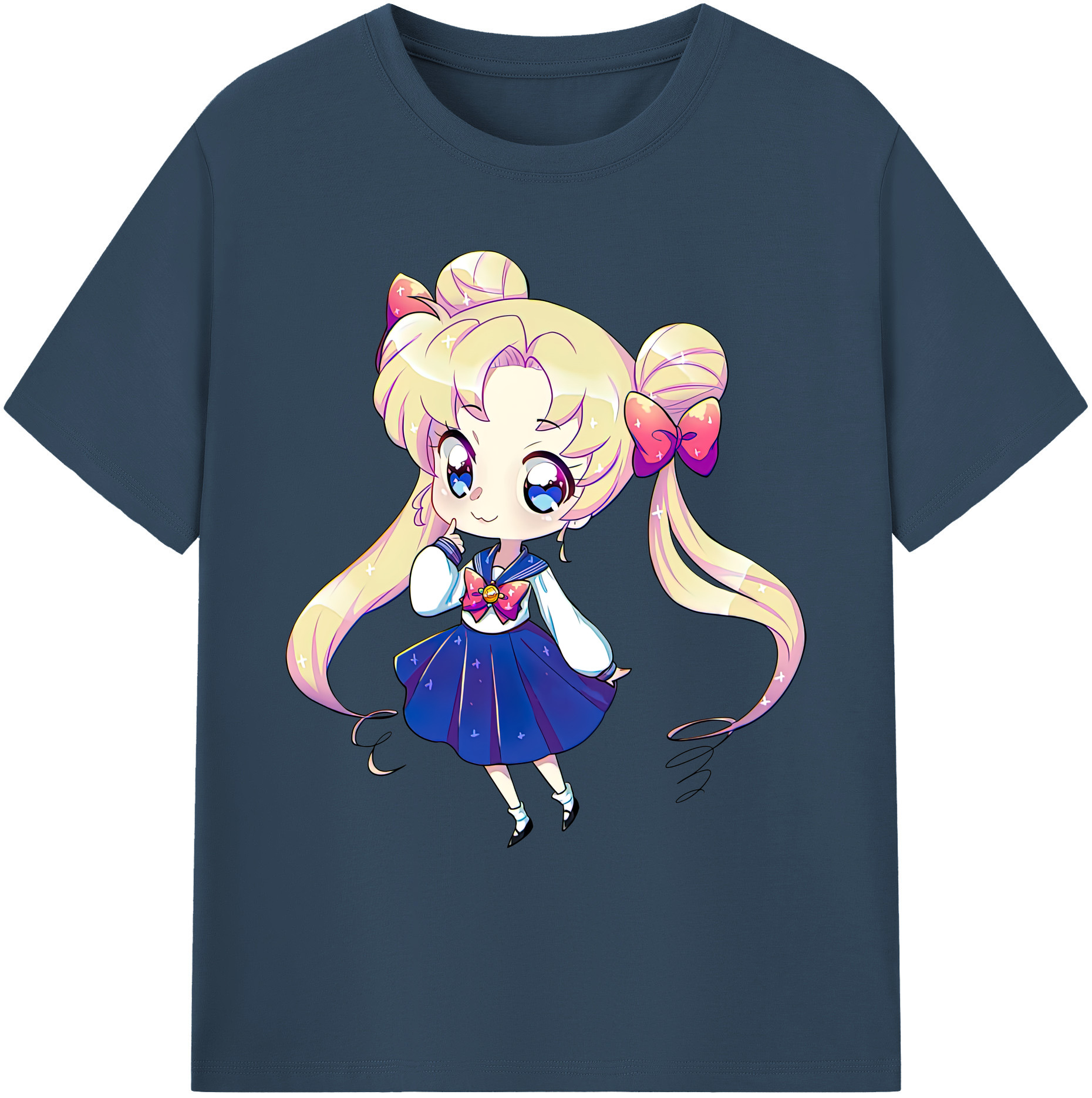 （画像用） 美少女戦士セーラームーン 月野 うさぎ つきの うさぎ Sailor Moon Tsukino Usagi 綿100％ メンズ半袖Tシャツ｜肌触りやわらか＆通気性