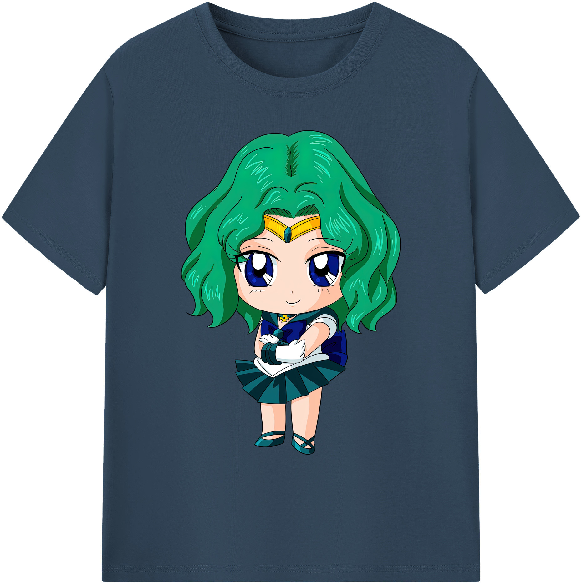 （画像用） 美少女戦士セーラームーン 海王 みちる（かいおう みちる） Sailor Moon Kaiou Michiru 綿100％ メンズ半袖Tシャツ｜肌触りやわらか＆通気性