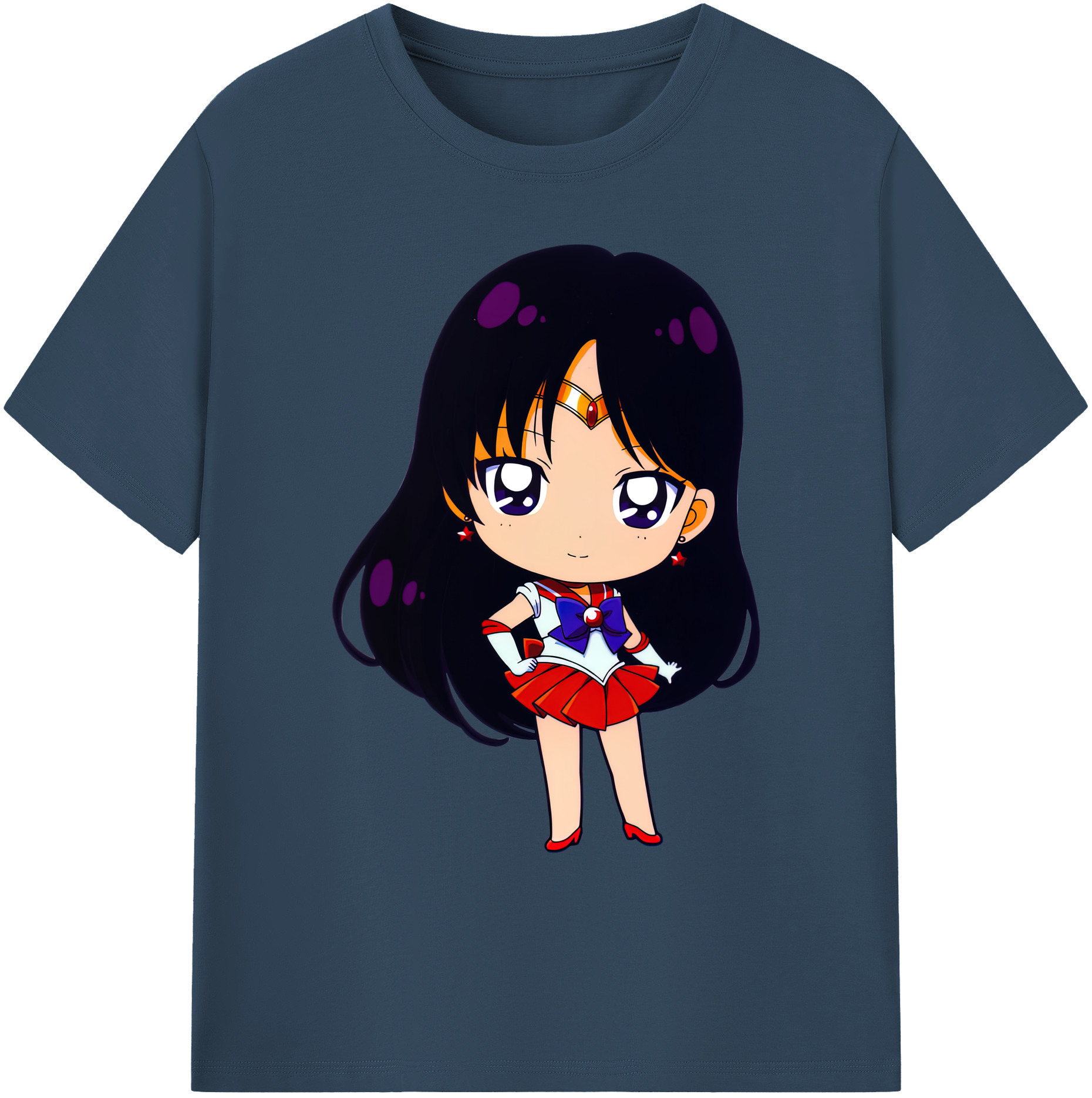 （画像用） 美少女戦士セーラームーン 火野レイ ひの レイ Sailor Moon Hino Rei （セーラーマーズ,Sailor Mars） 綿100％ メンズ半袖Tシャツ｜肌触りやわらか＆通気性
