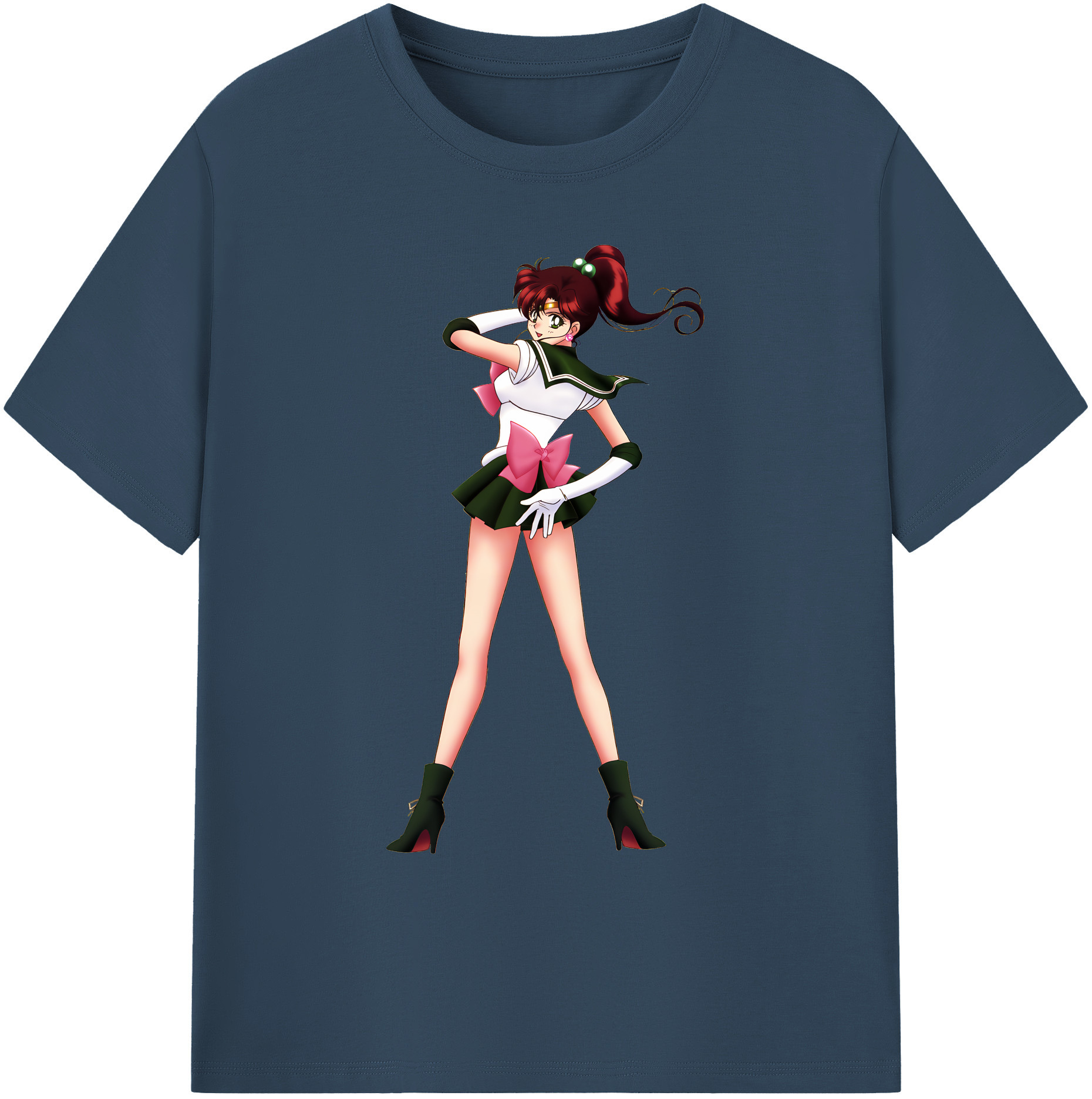 （画像用） 美少女戦士セーラームーン 木野 まこと きの まこと Sailor Moon Kino Makoto （セーラージュピター；Sailor Jupiter） 綿100％ メンズ半袖Tシャツ｜肌触りやわらか＆通気性