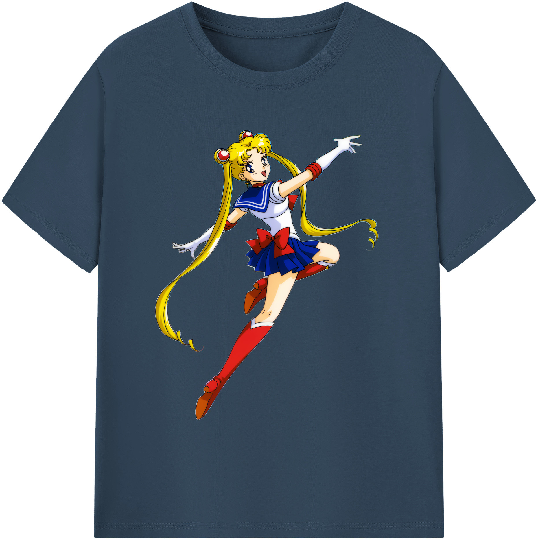 （画像用） 美少女戦士セーラームーン 月野 うさぎ つきの うさぎ Sailor Moon Tsukino Usagi 綿100％ メンズ半袖Tシャツ｜肌触りやわらか＆通気性