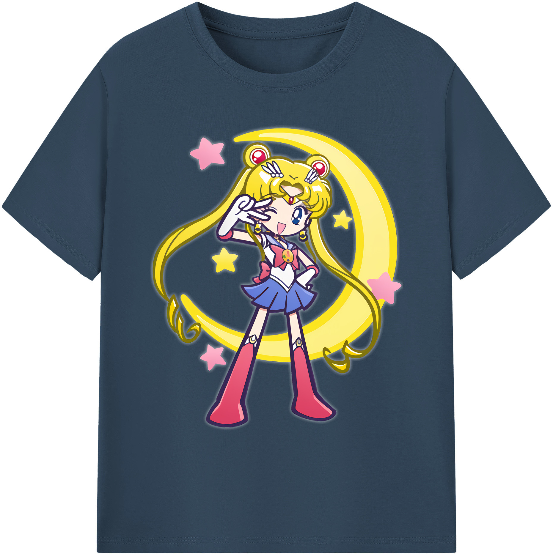 （画像用） 美少女戦士セーラームーン 月野 うさぎ つきの うさぎ Sailor Moon Tsukino Usagi 綿100％ メンズ半袖Tシャツ｜肌触りやわらか＆通気性