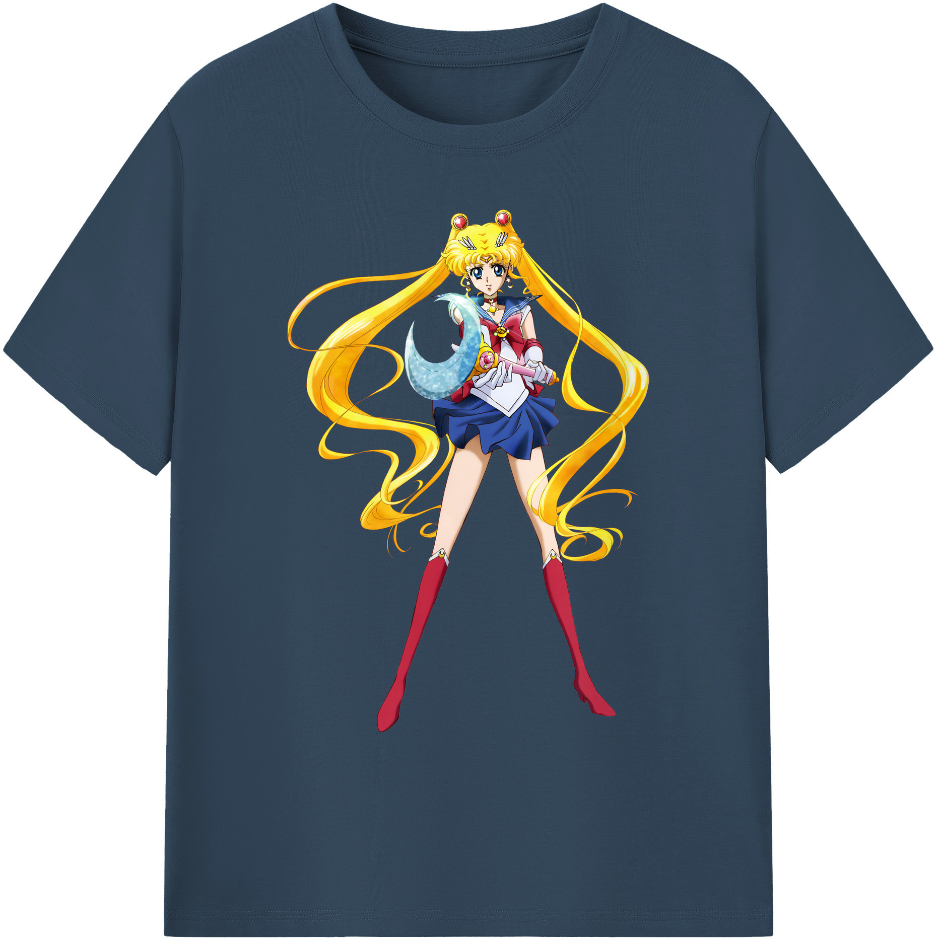 （画像用） 美少女戦士セーラームーン 月野 うさぎ つきの うさぎ Sailor Moon Tsukino Usagi 綿100％ メンズ半袖Tシャツ｜肌触りやわらか＆通気性